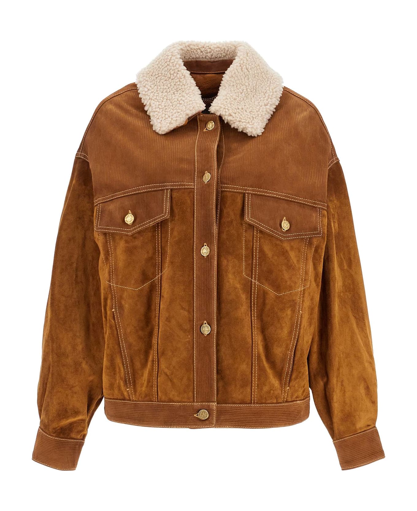 Golden Goose 'babette Leather Jacket' - TOBACCO BROWN (Brown)