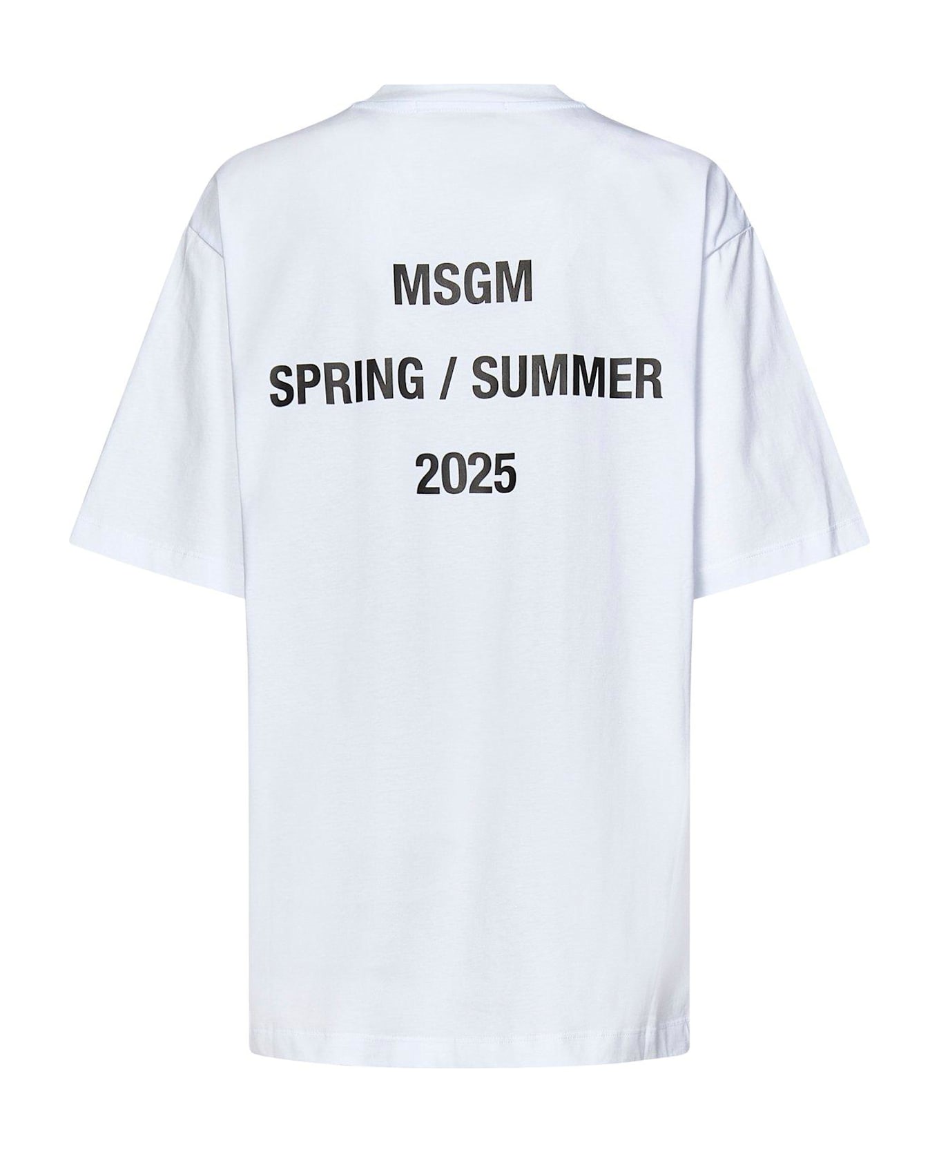 MSGM Oversized Short Sleeved T-shirt - WHITE