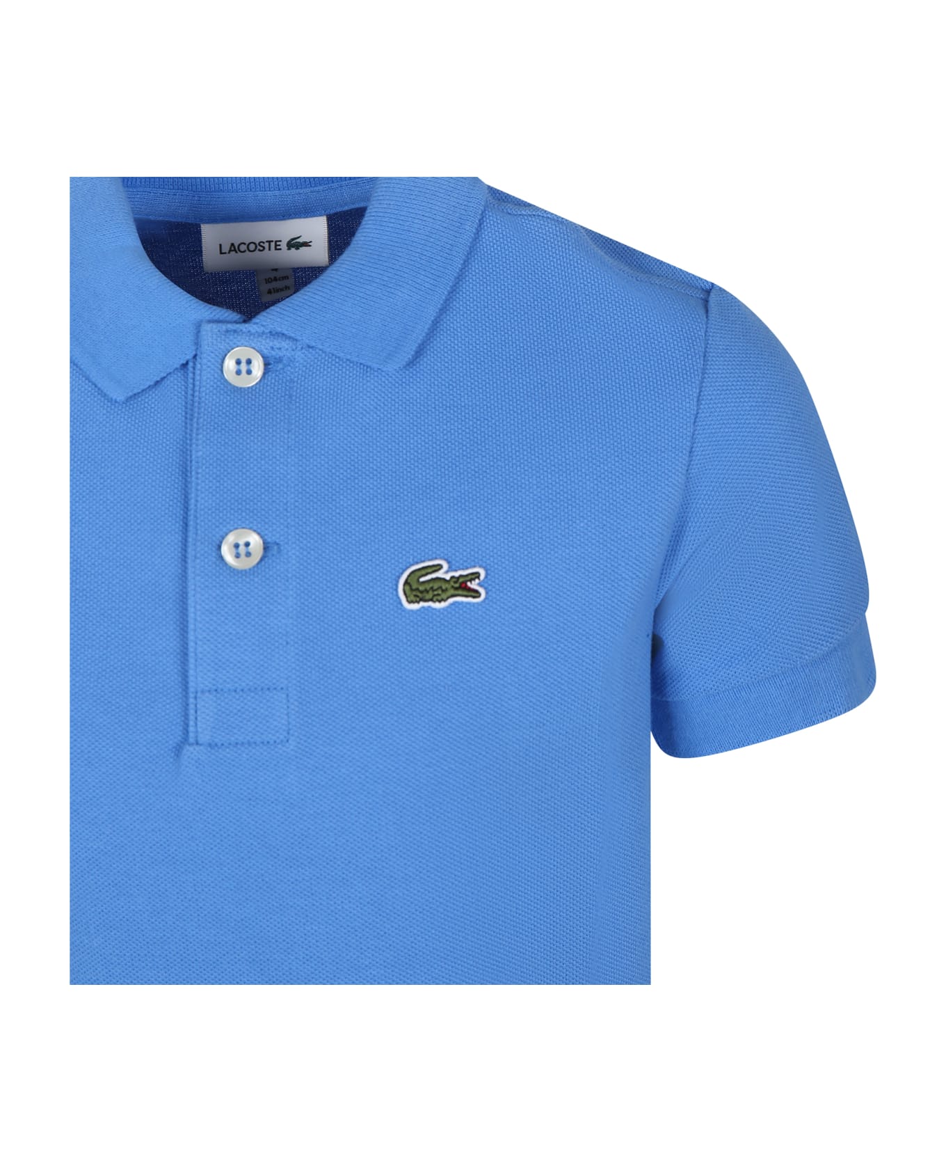 Lacoste Light Blue Polo Shirt For Boy With Crocodile - Light Blue Tシャツ＆ポロシャツ