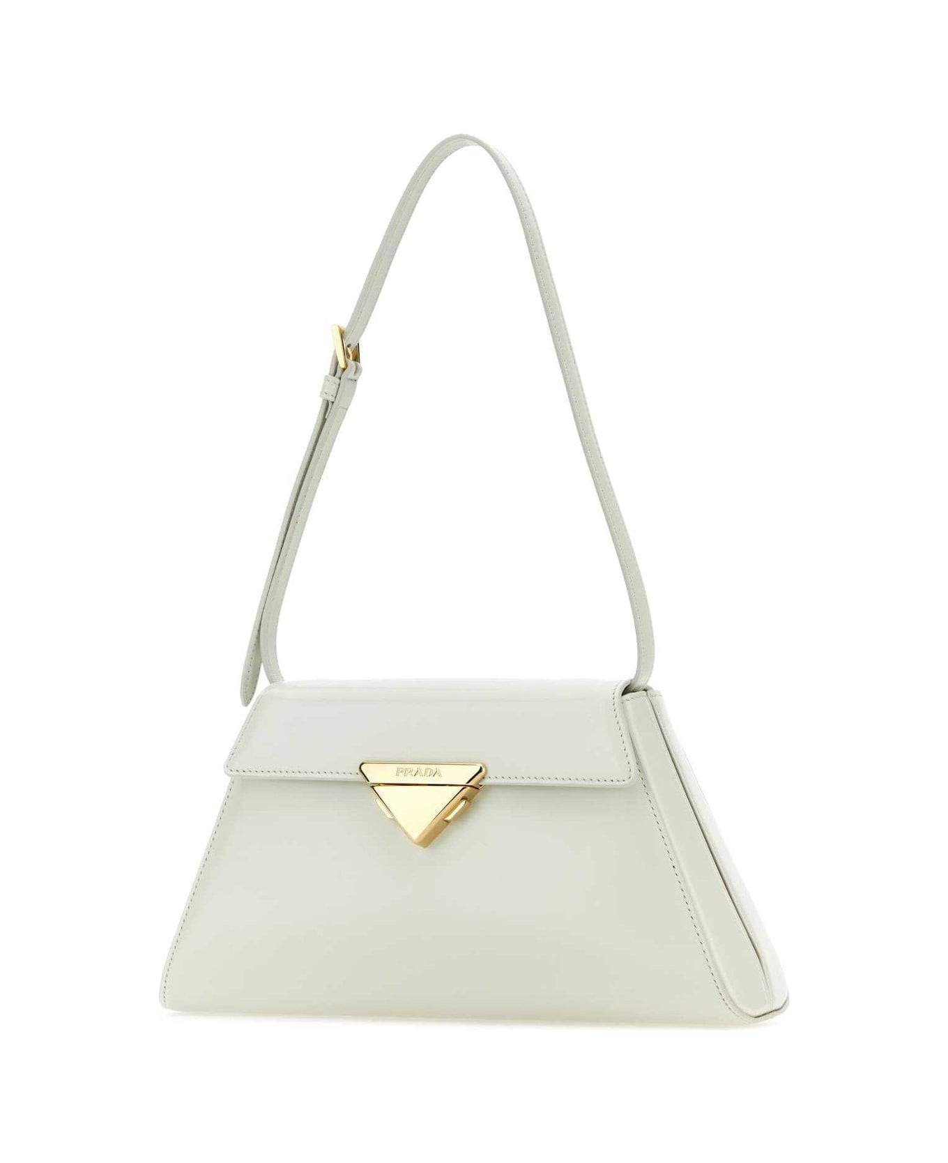 Prada Logo Triangle Medium Handbag - White