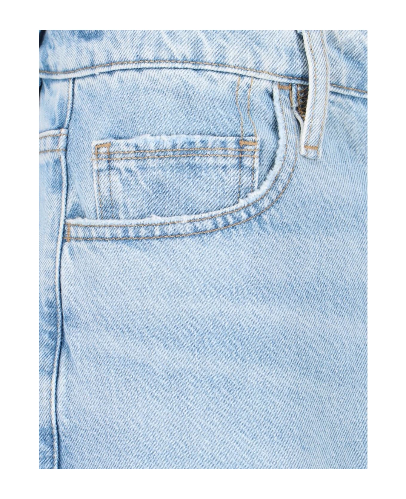 Frame 'le Low' Baggy Jeans - Fzig Fizz Indigo