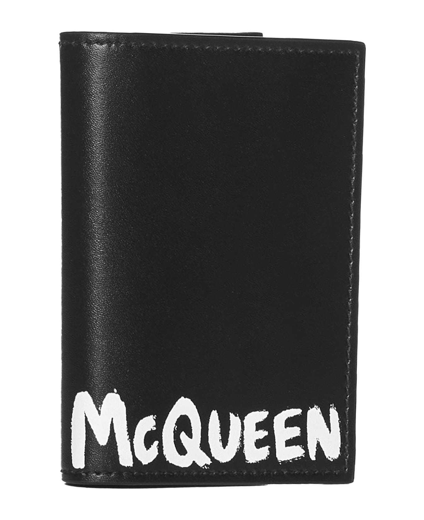 Alexander McQueen Graffiti Logo Wallet - Black whtite