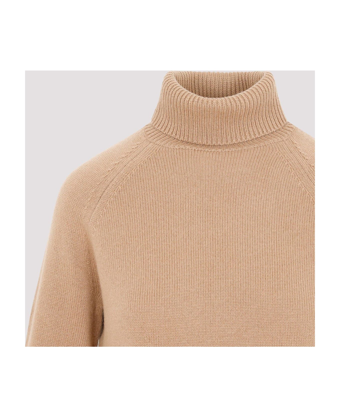 'S Max Mara High Neck Knitted Jumper - Cammello