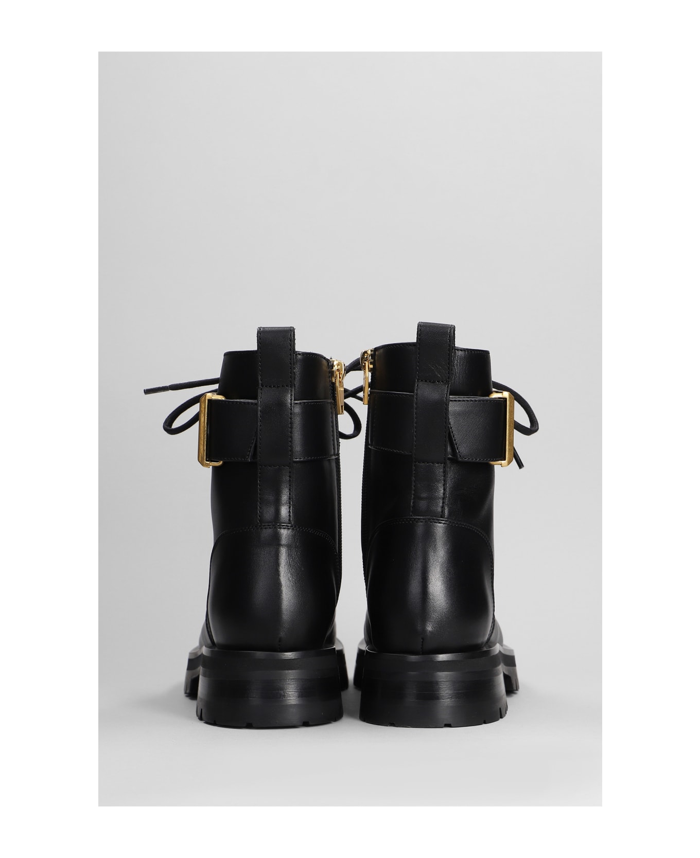 Balmain Charlie Monogram Lace-Up Army Booties