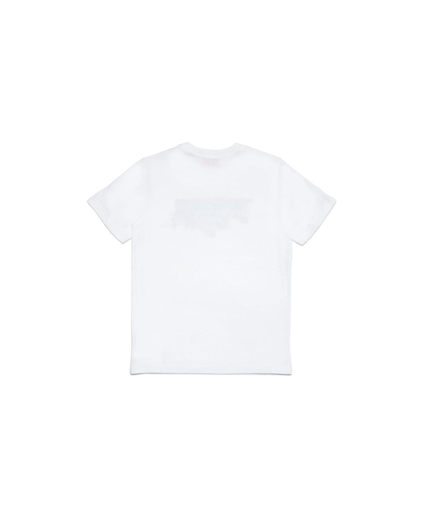 Diesel Tallo Logo Printed Crewneck T-shirt - Bianco