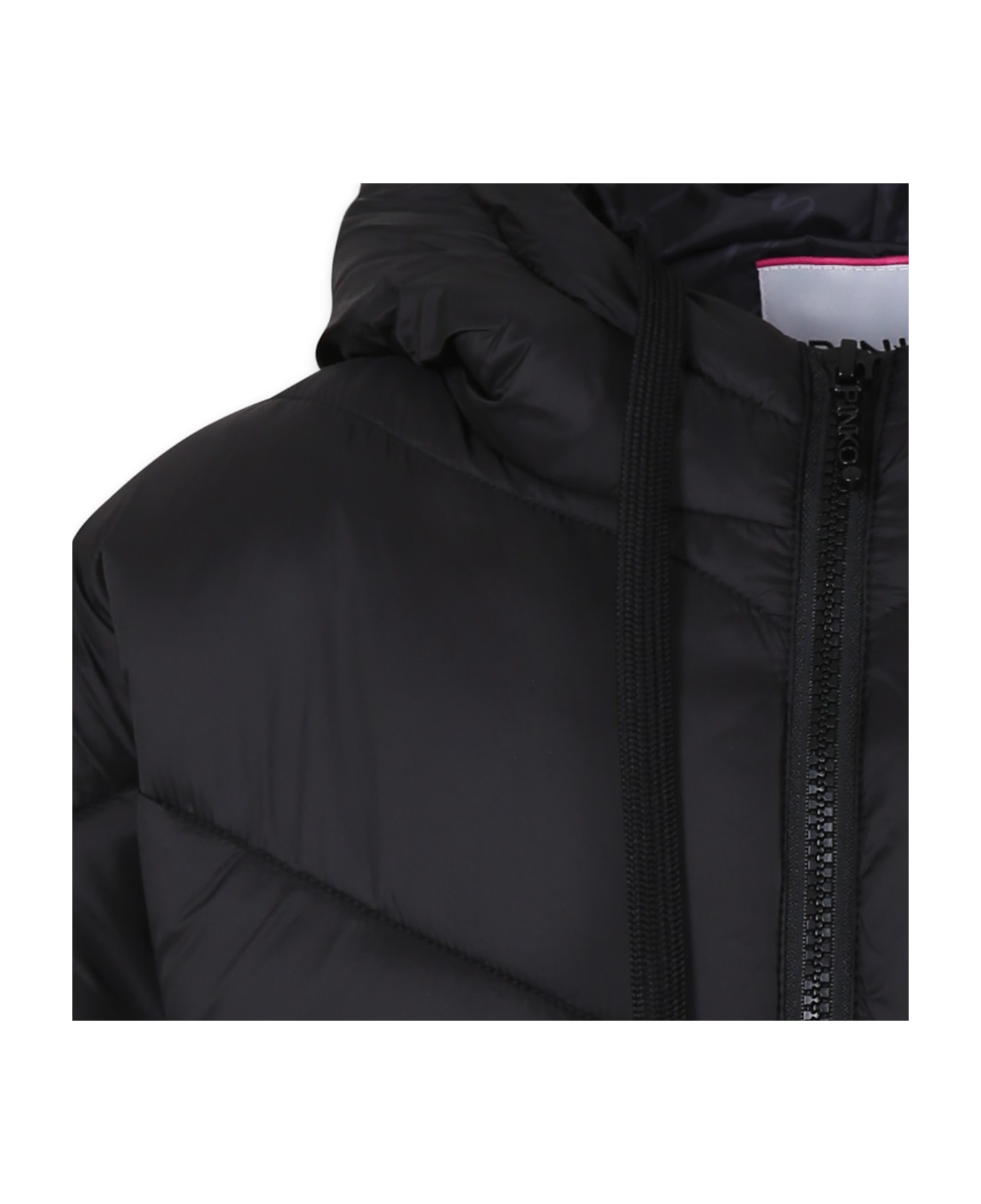 Pinko Black Down Jacket For Girl - Black