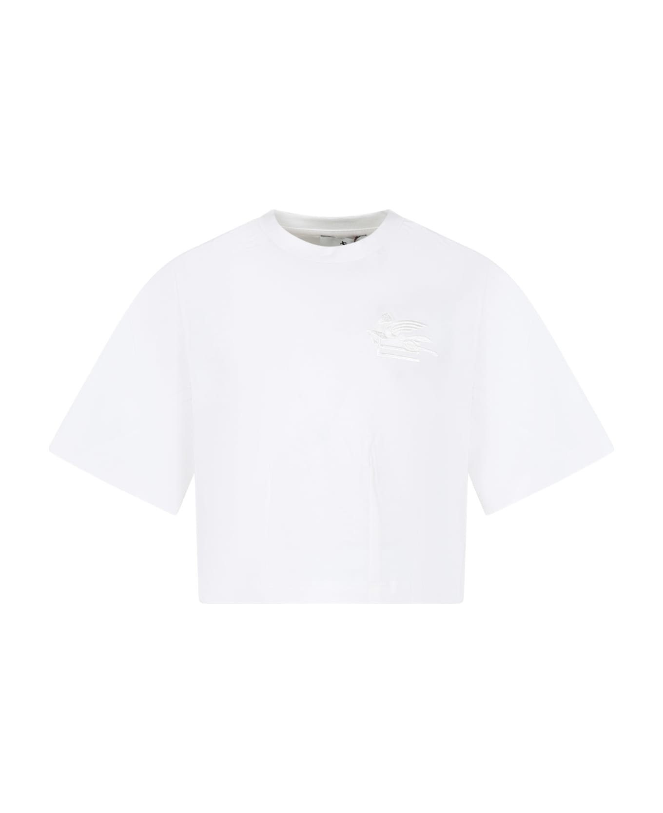 Etro White T-shirt For Girl With Logo - White Tシャツ＆ポロシャツ