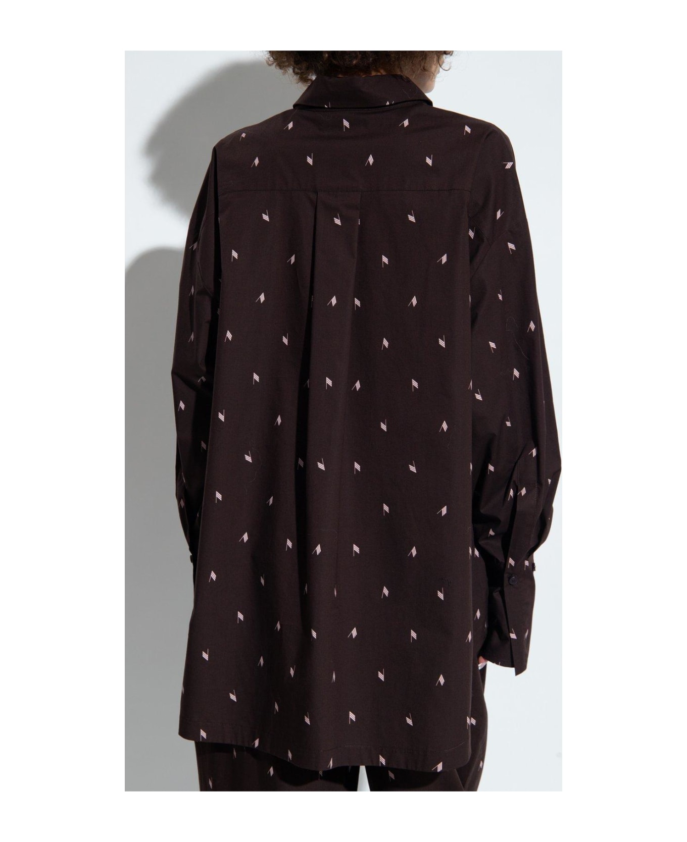 The Attico Diana Long-sleeved Shirt - BROWN/PINK シャツ