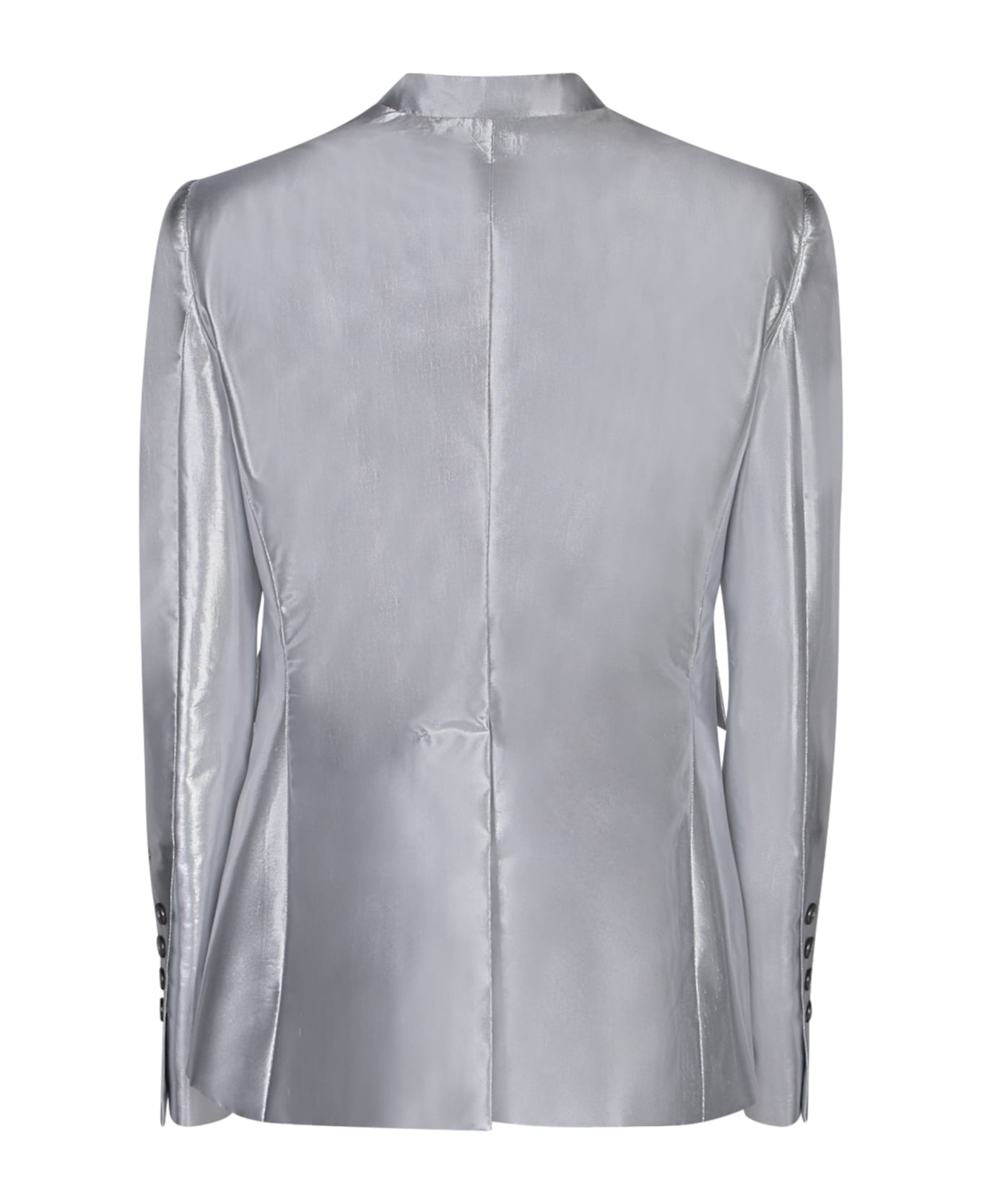Sapio Lurex Fabric Jacket In Silver - Metallic