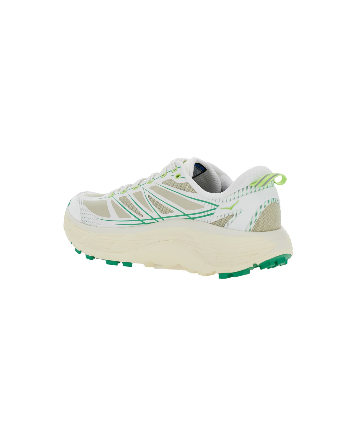 Hoka 'mafate Speed 2' White Low Top Sneakers With Logo Patch On The Tongue And Contrasting Pull-tab At The Heel In Tech Fabric Unisex - White