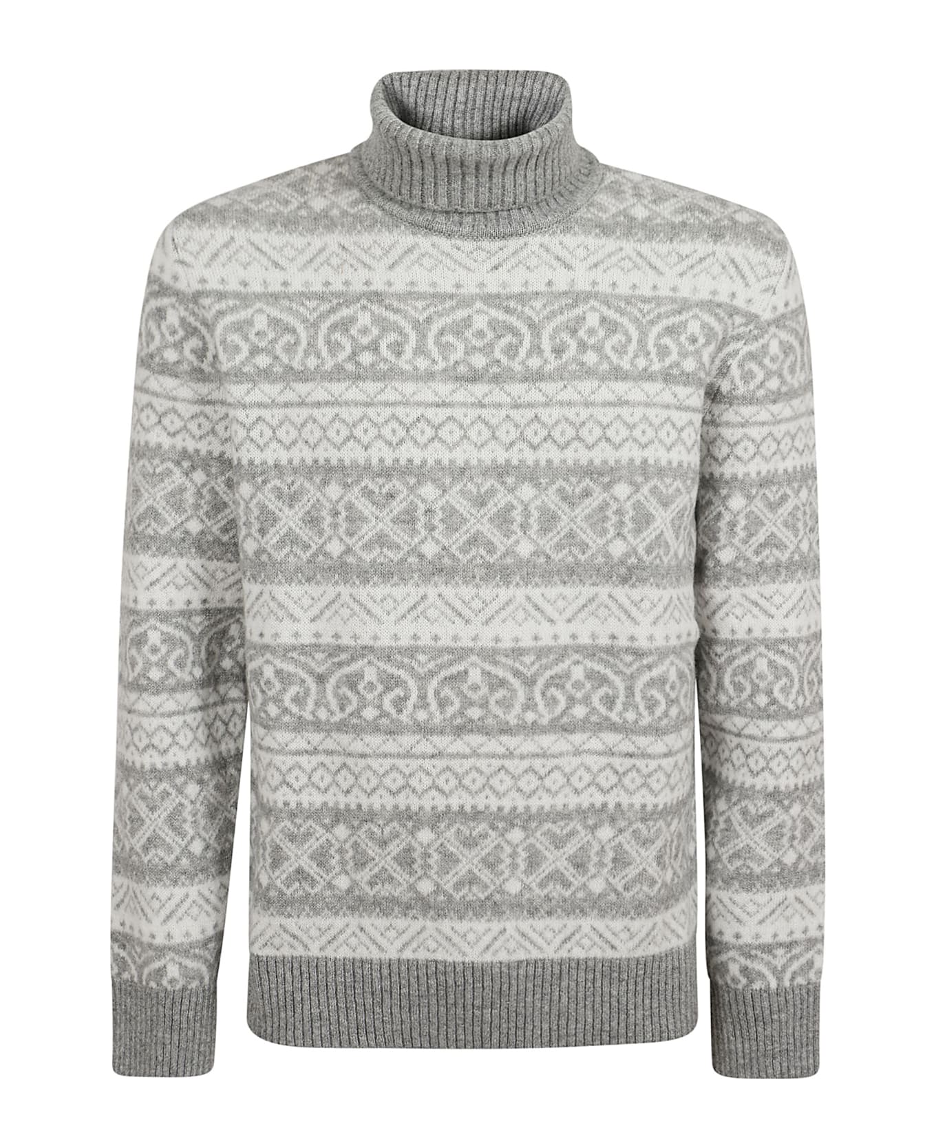 Eleventy Turtleneck Sweater - Light Gray White