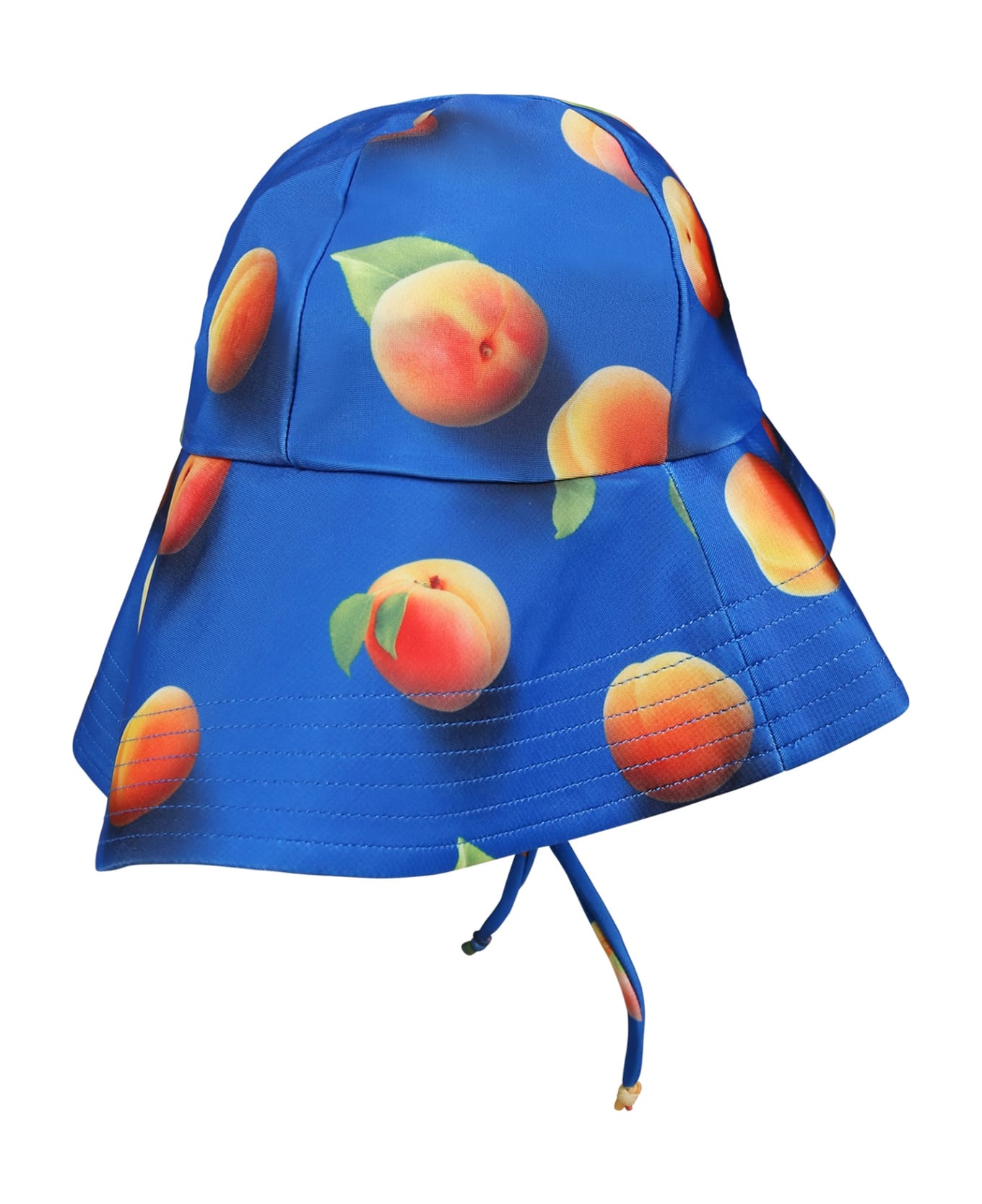 Molo Blue Cloche For Kids With Apricot Print - Blue