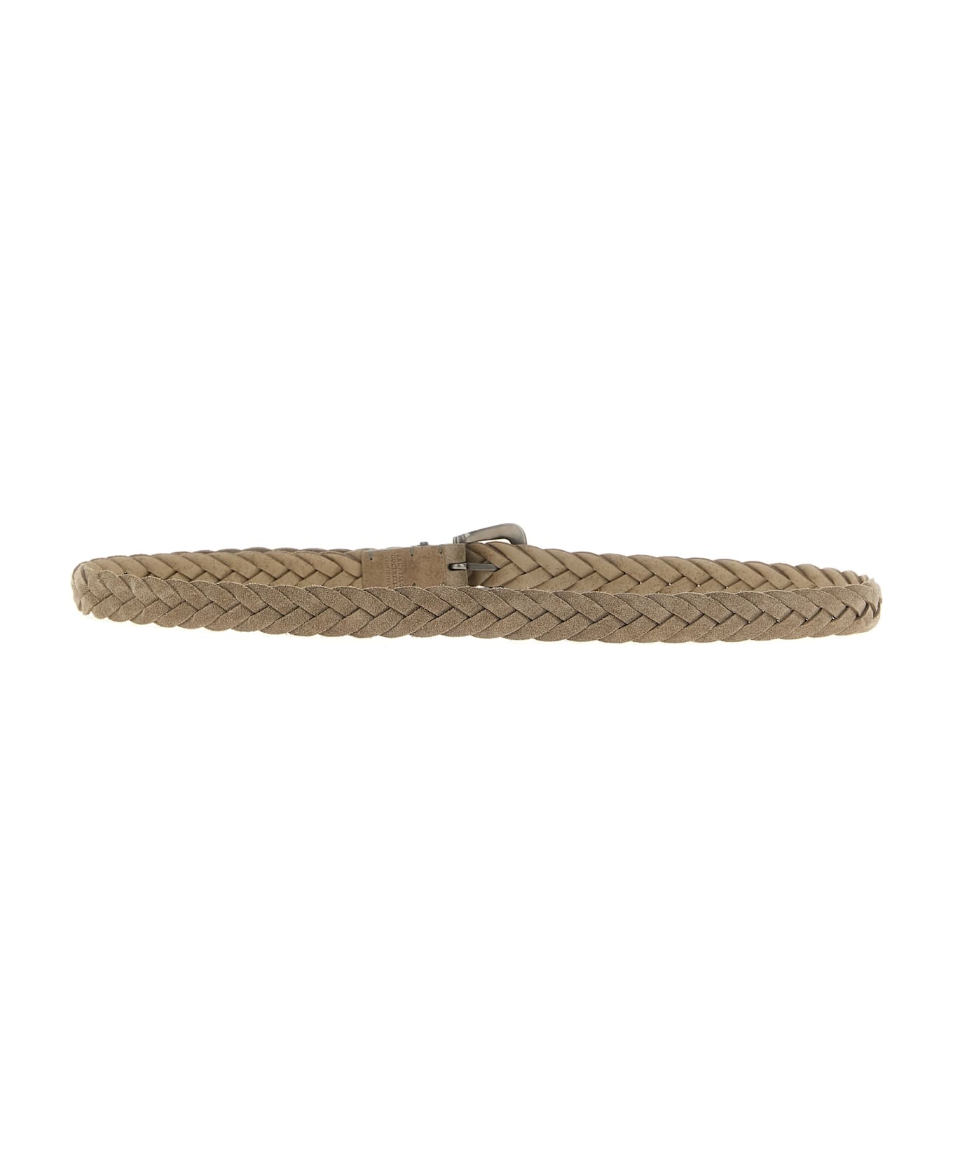 Brunello Cucinelli Monile Buckle Woven Belt - Gray