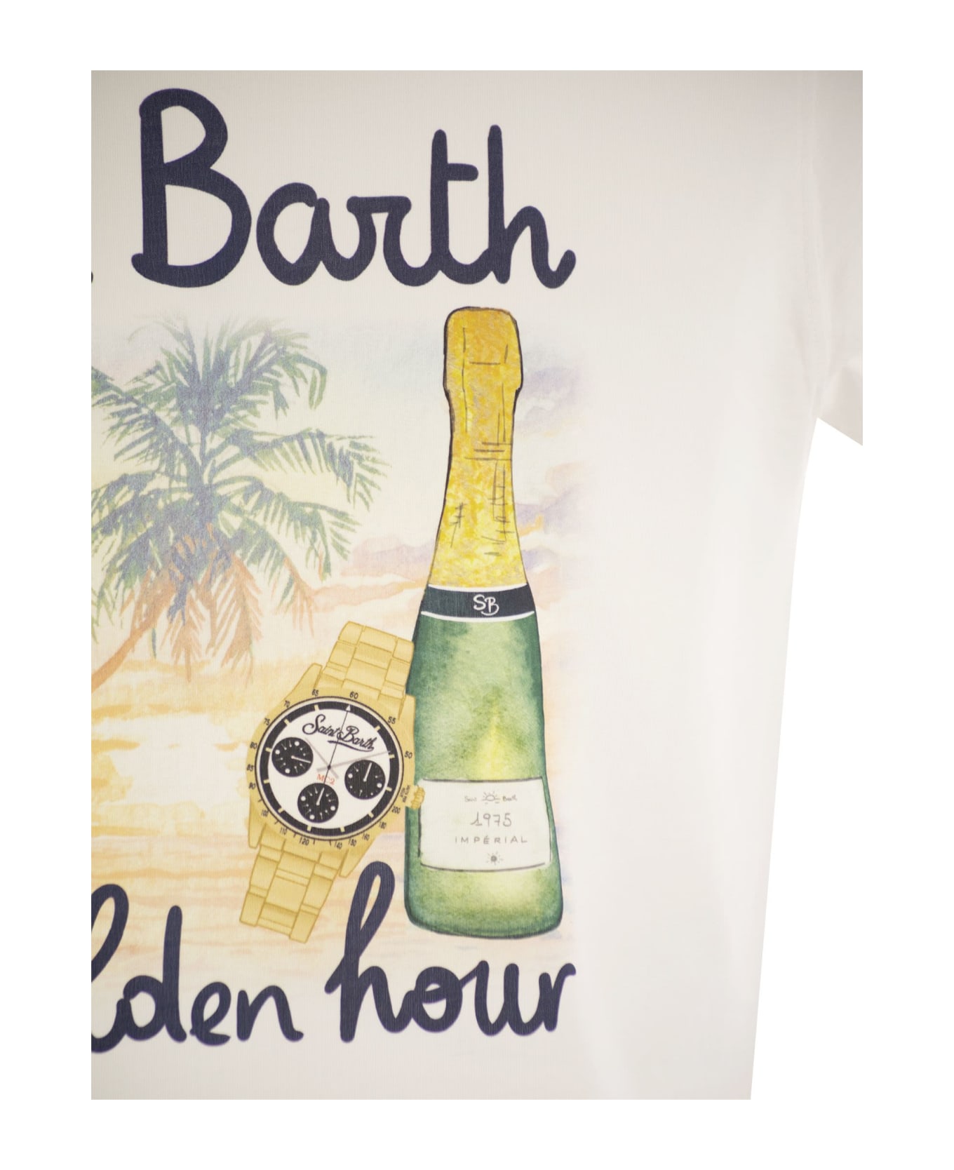 MC2 Saint Barth T-shirt With Print On The Front - White シャツ