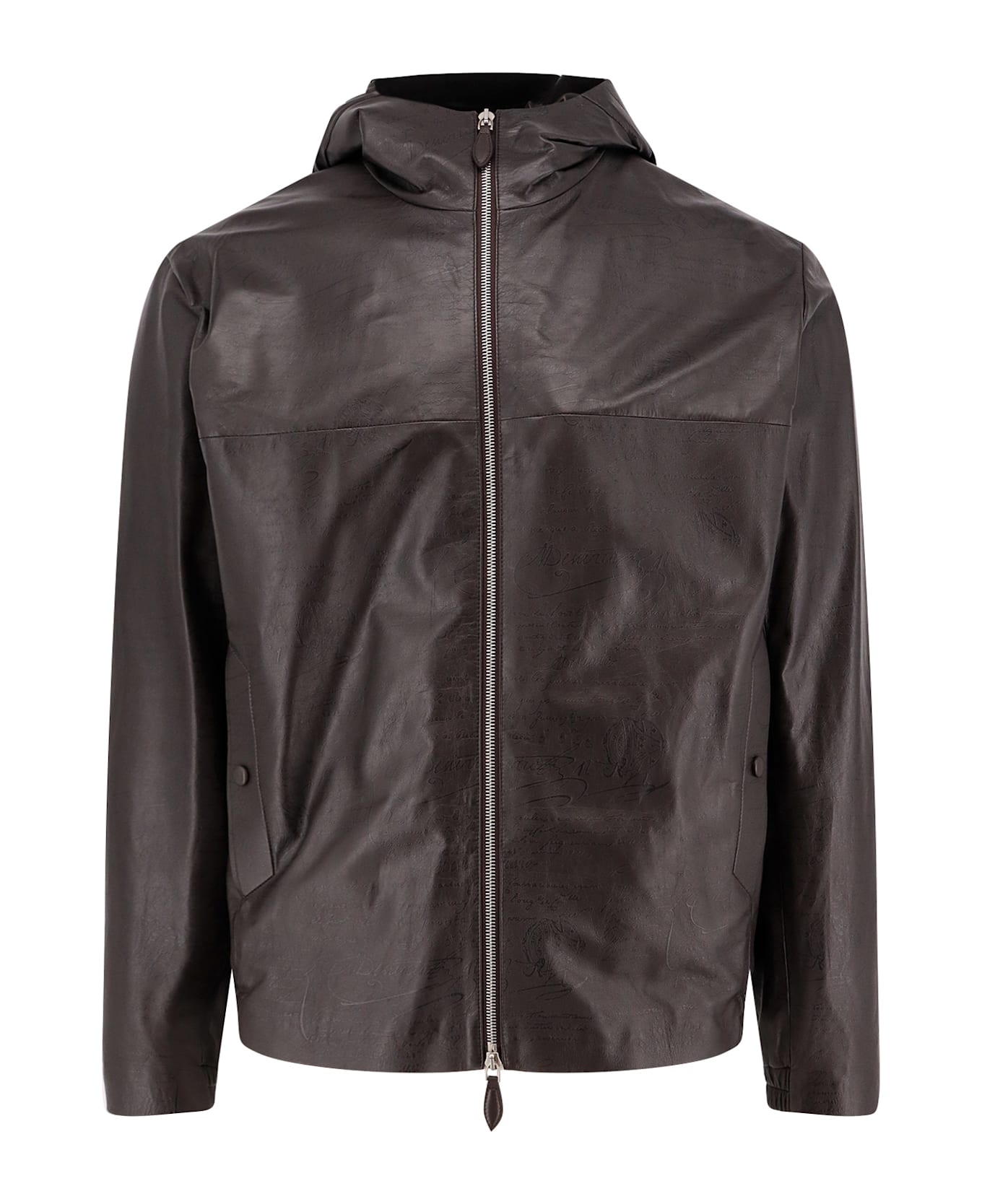Berluti Scritto B-way Printed Leather Jacket - Brown