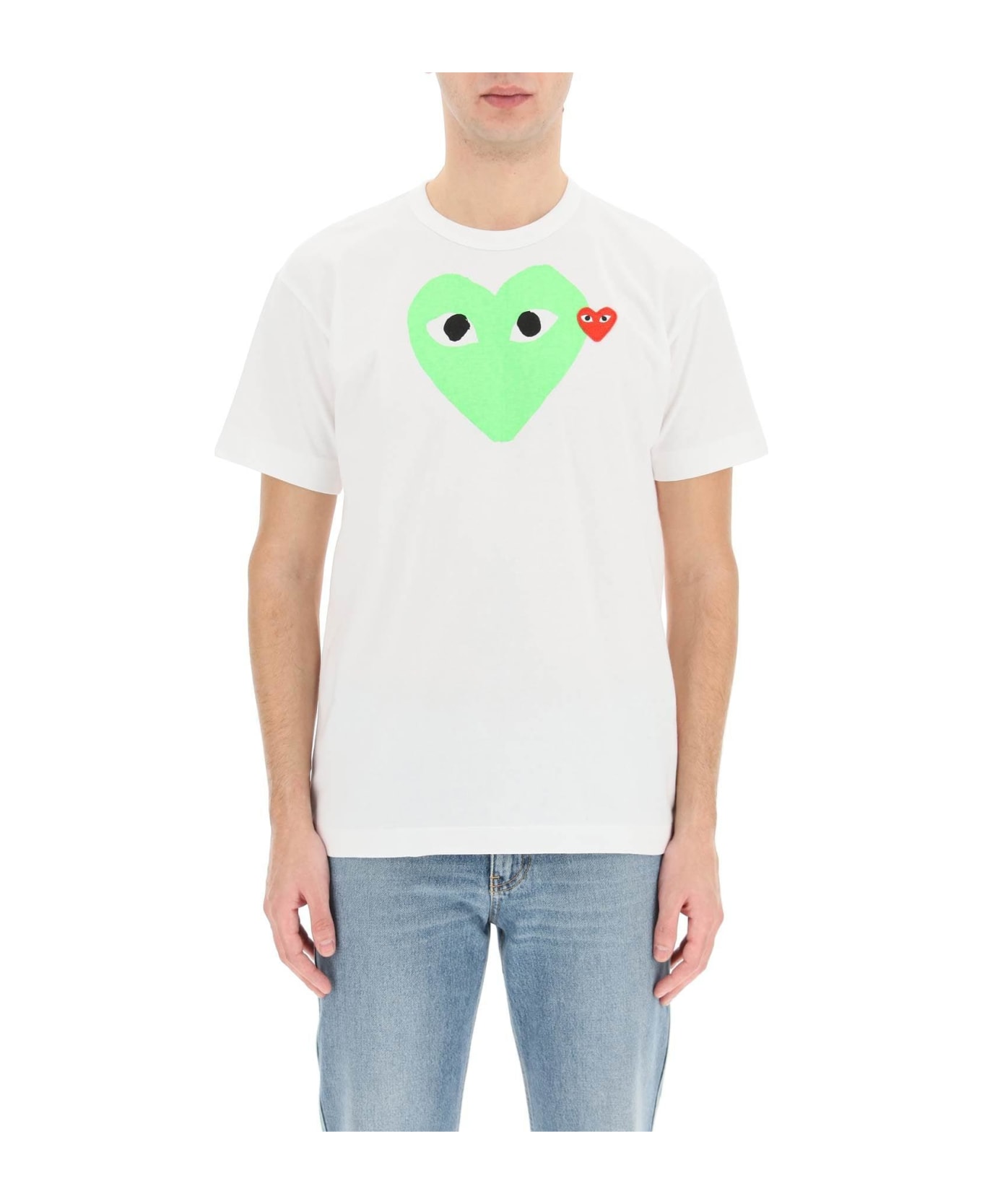 Comme des Garçons Play Heart Print Crewneck T-shirt - Green