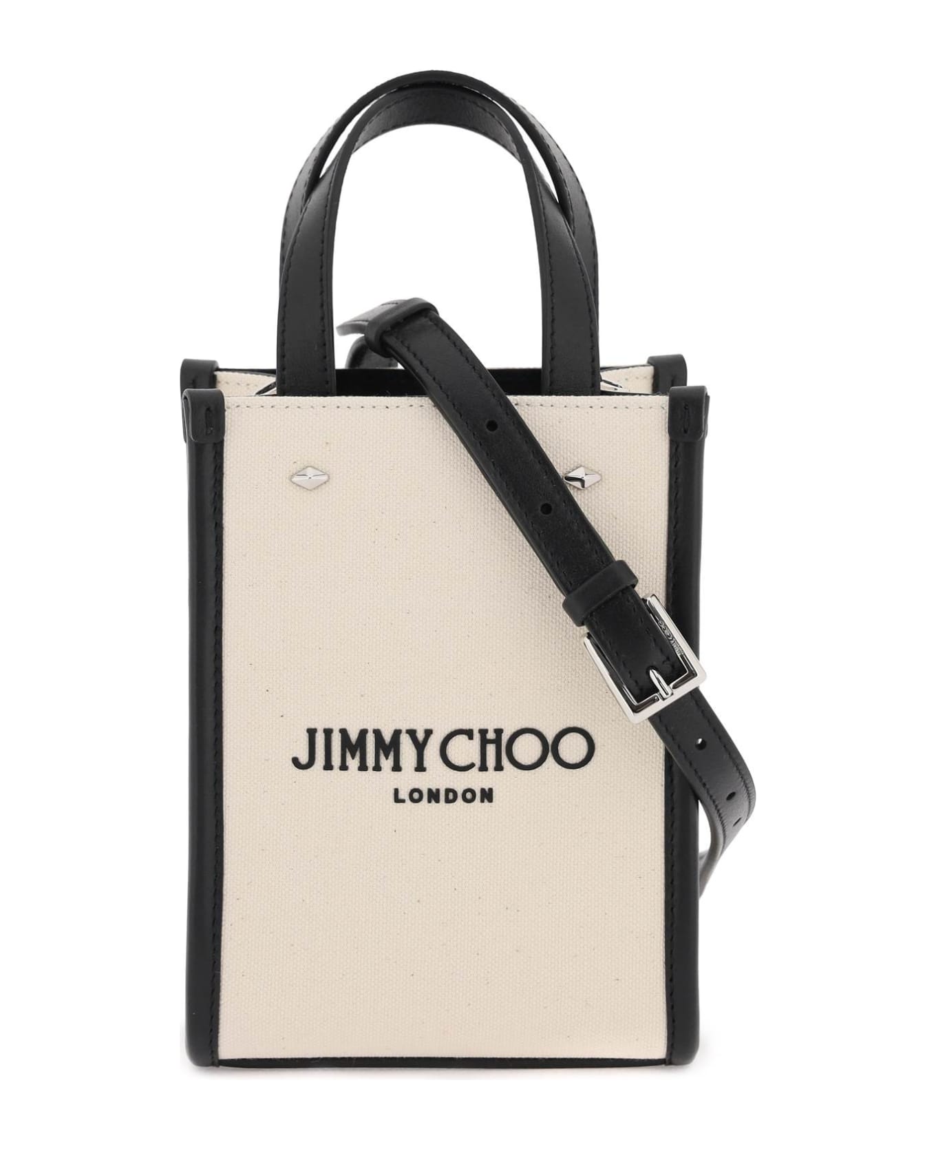 Jimmy Choo Leather Mini Bag - BLACK WHITE SILVER (Black)