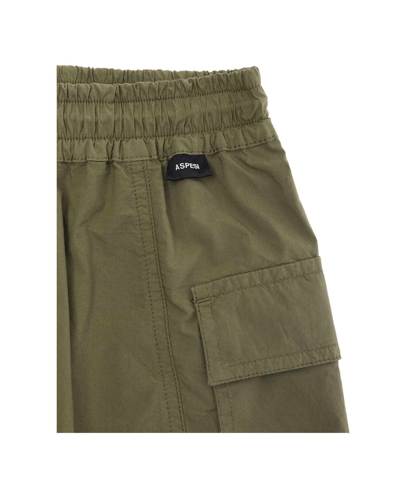 Aspesi Olive Green Skirt With Pockets In Cotton Girl - Green