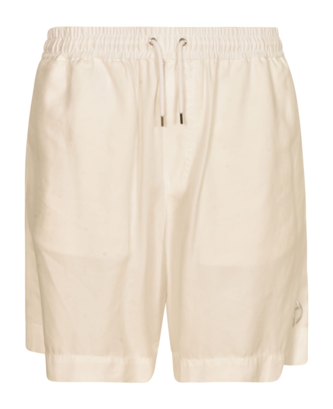 Giorgio Armani Drawstring Waist Logo Shorts - White Pearl