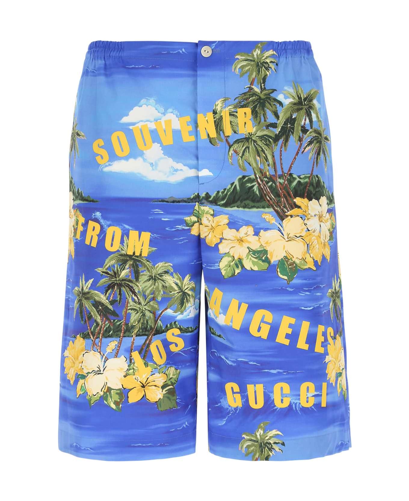 Gucci Printed Poplin Bermuda Shorts - 4464
