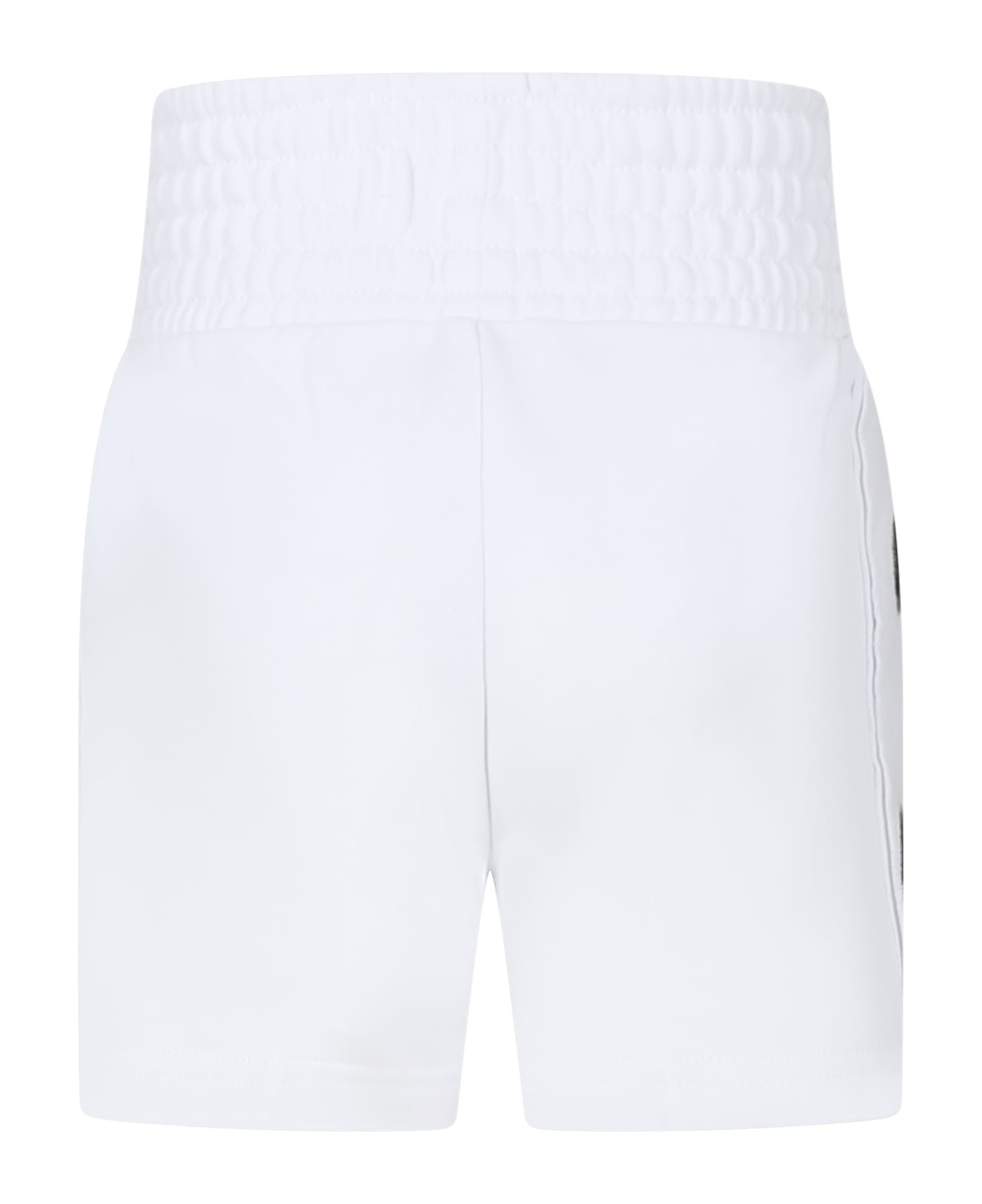 DKNY White Casual Shorts For Girl With Logo - White