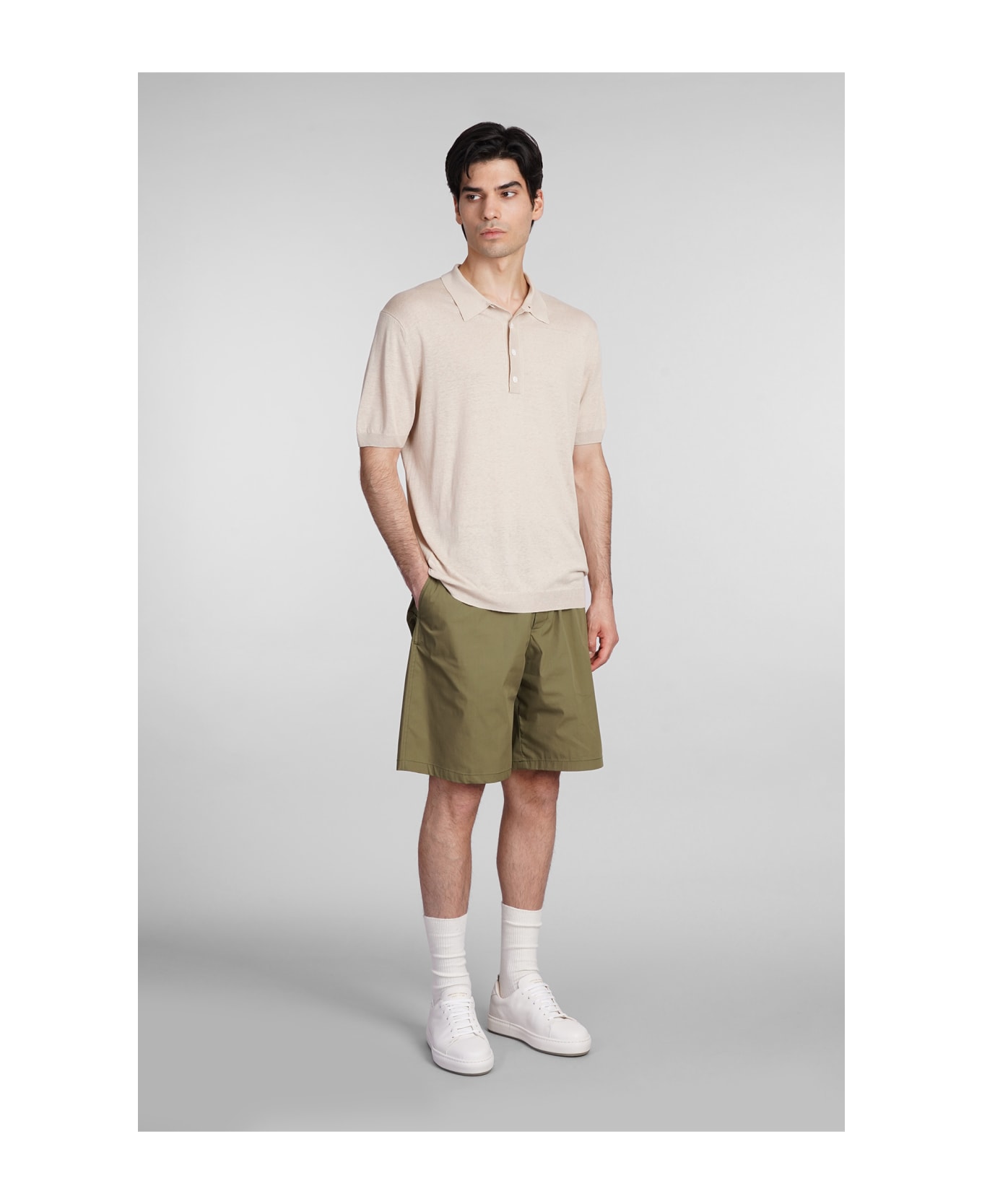 Low Brand Combo Shorts In Green Cotton - green ショートパンツ
