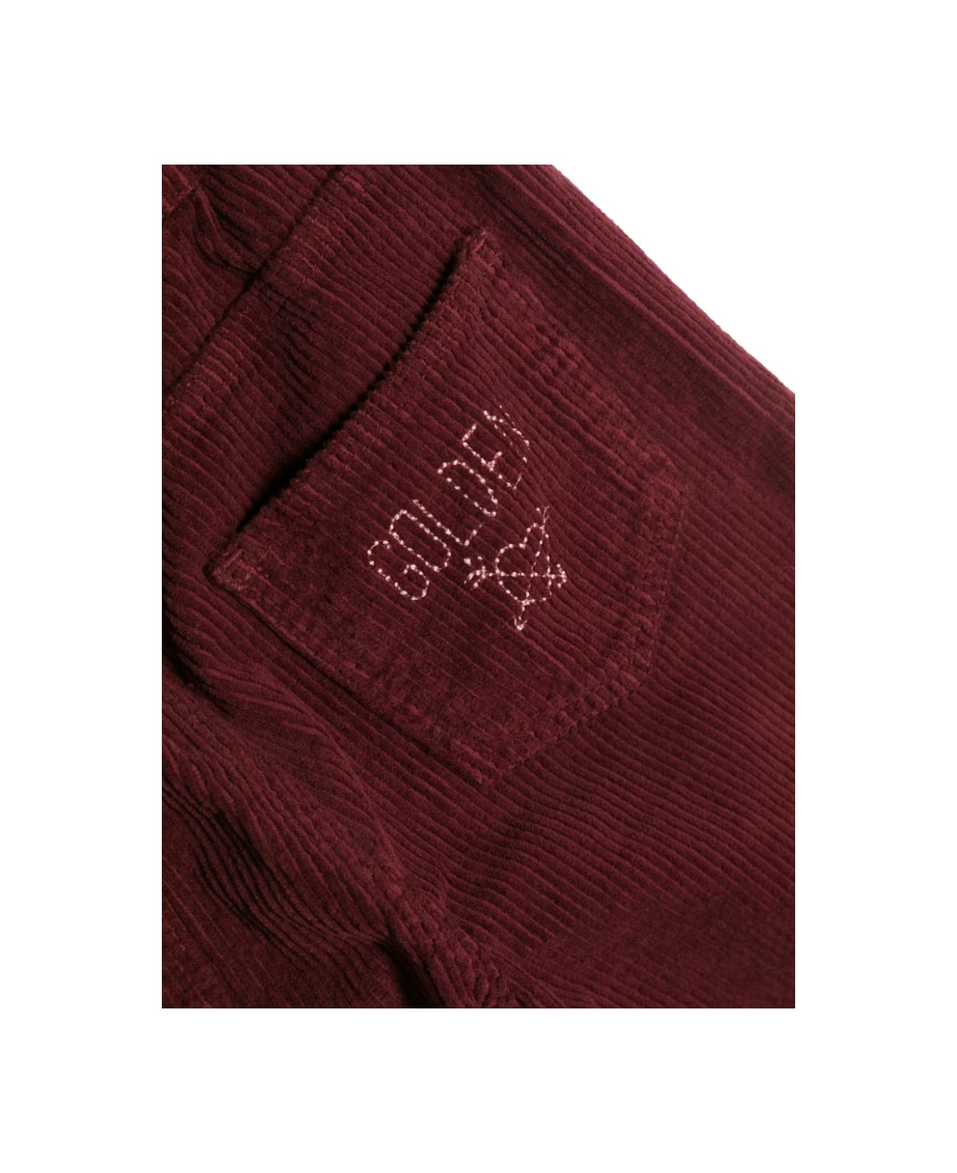Golden Goose Wide Leg Pants With Embroidery - BORDEAUX