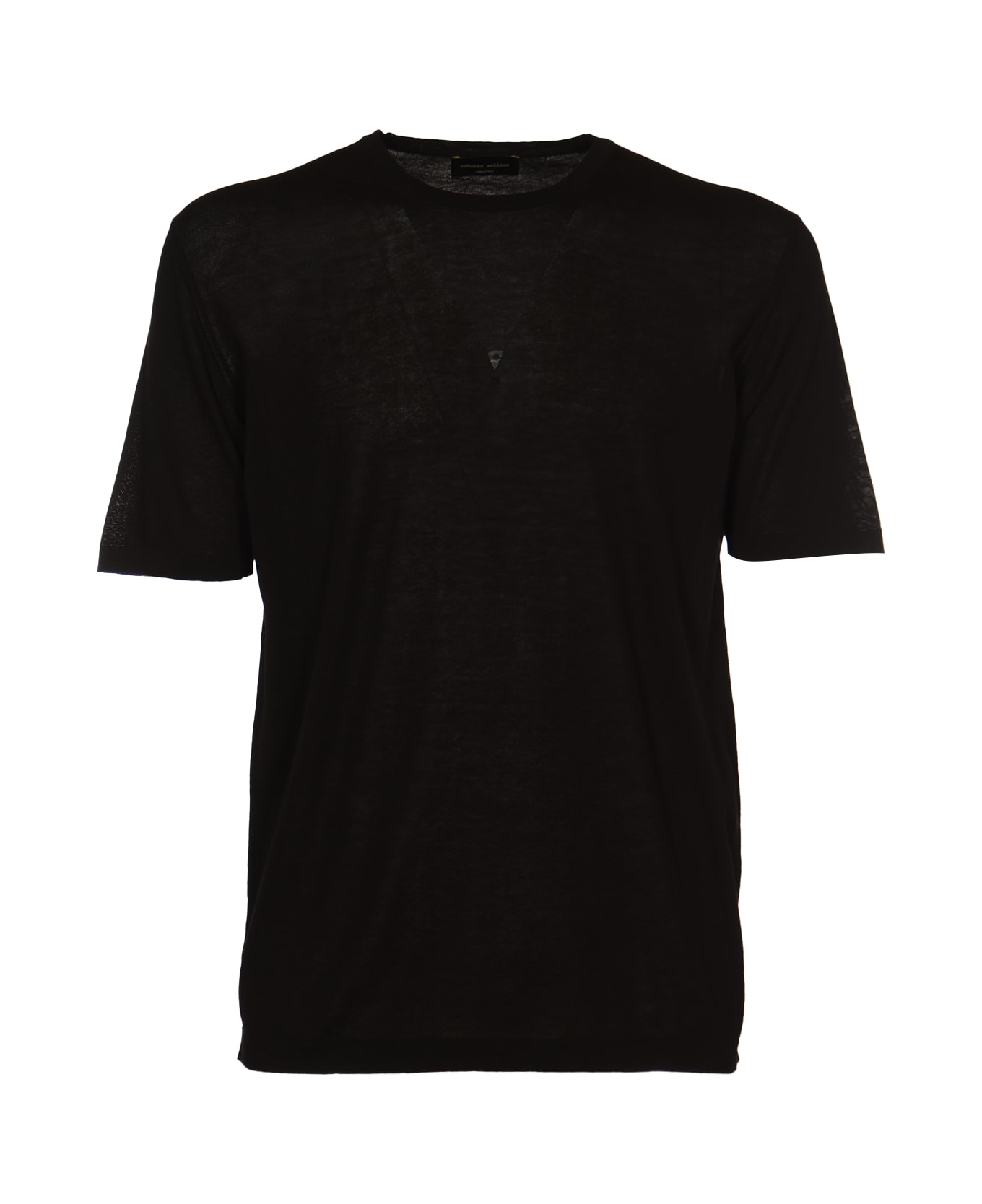 Roberto Collina Round Neck Plain T-shirt - Black シャツ