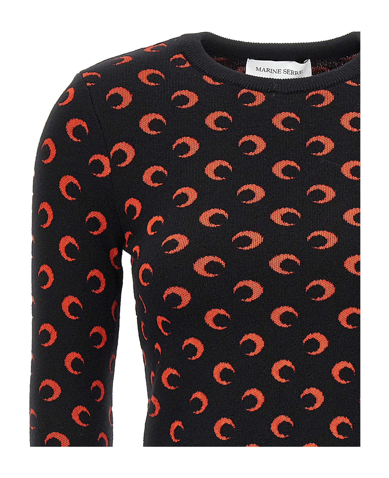 Marine Serre 'moon Jacquard' Sweater - Black  