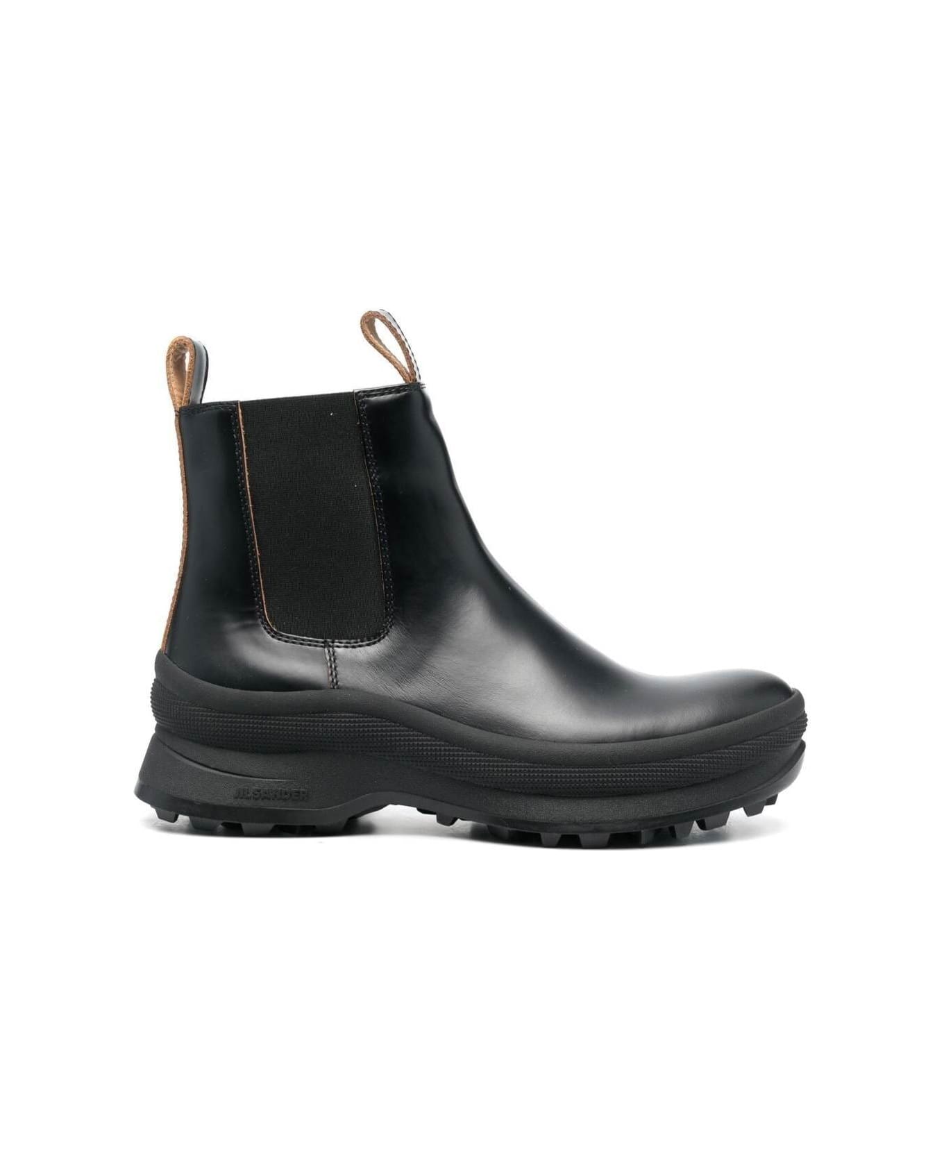Jil Sander Black Chelsea Boots In Cow Leather Man - Black ブーツ