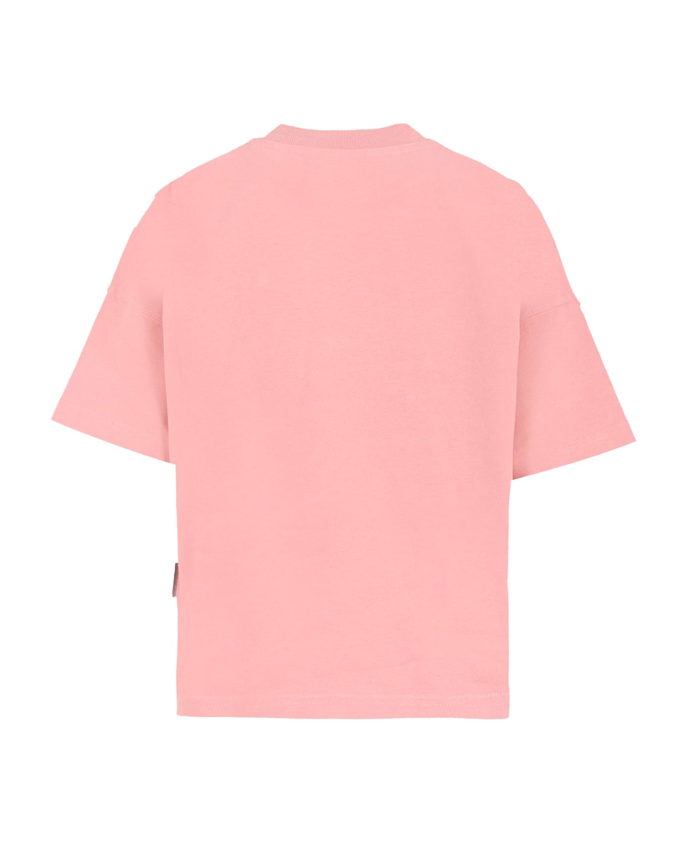 Palm Angels Pink T-shirt For Girl With Bear Punk Print - Pink