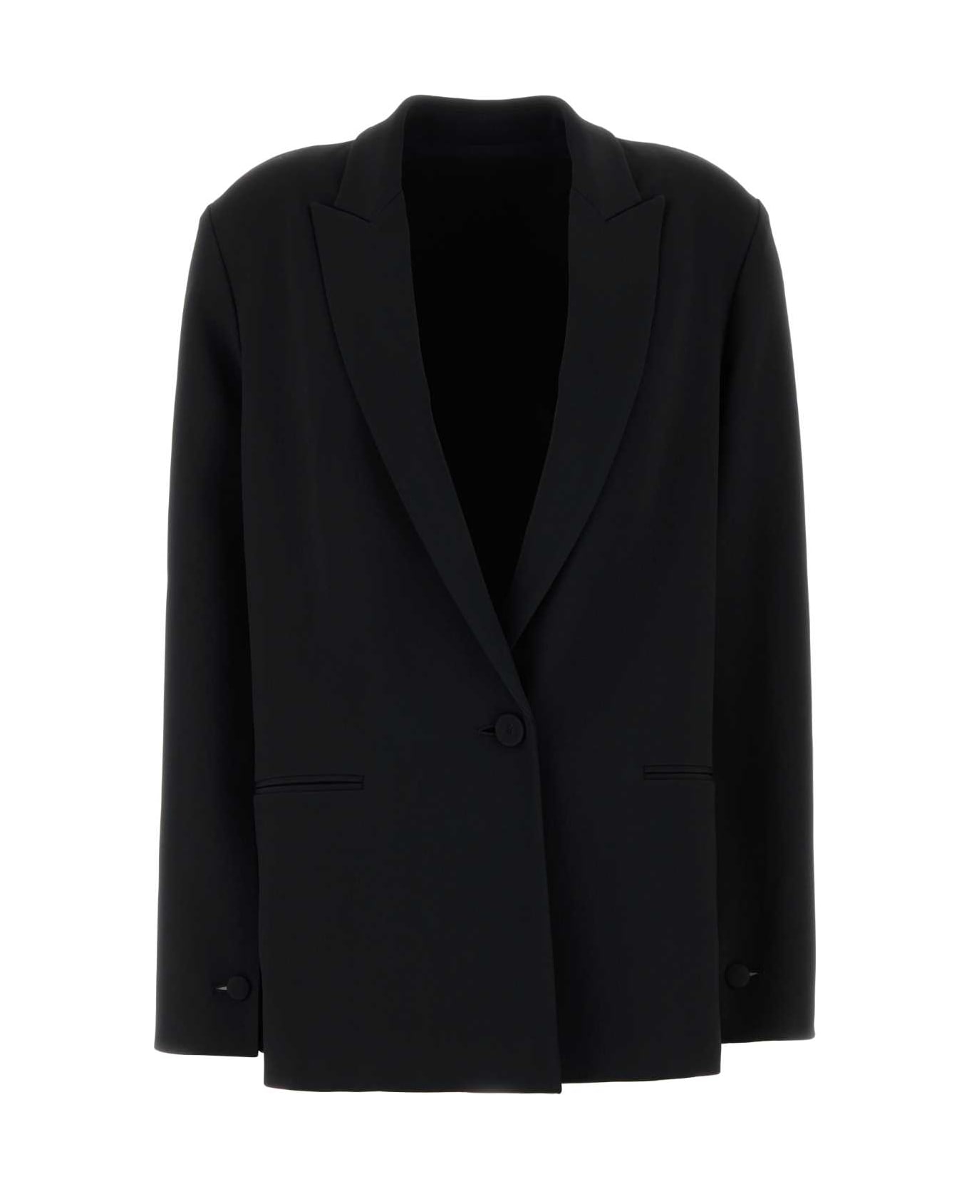 Alberta Ferretti Black Stretch Crepe Blazer - NERO
