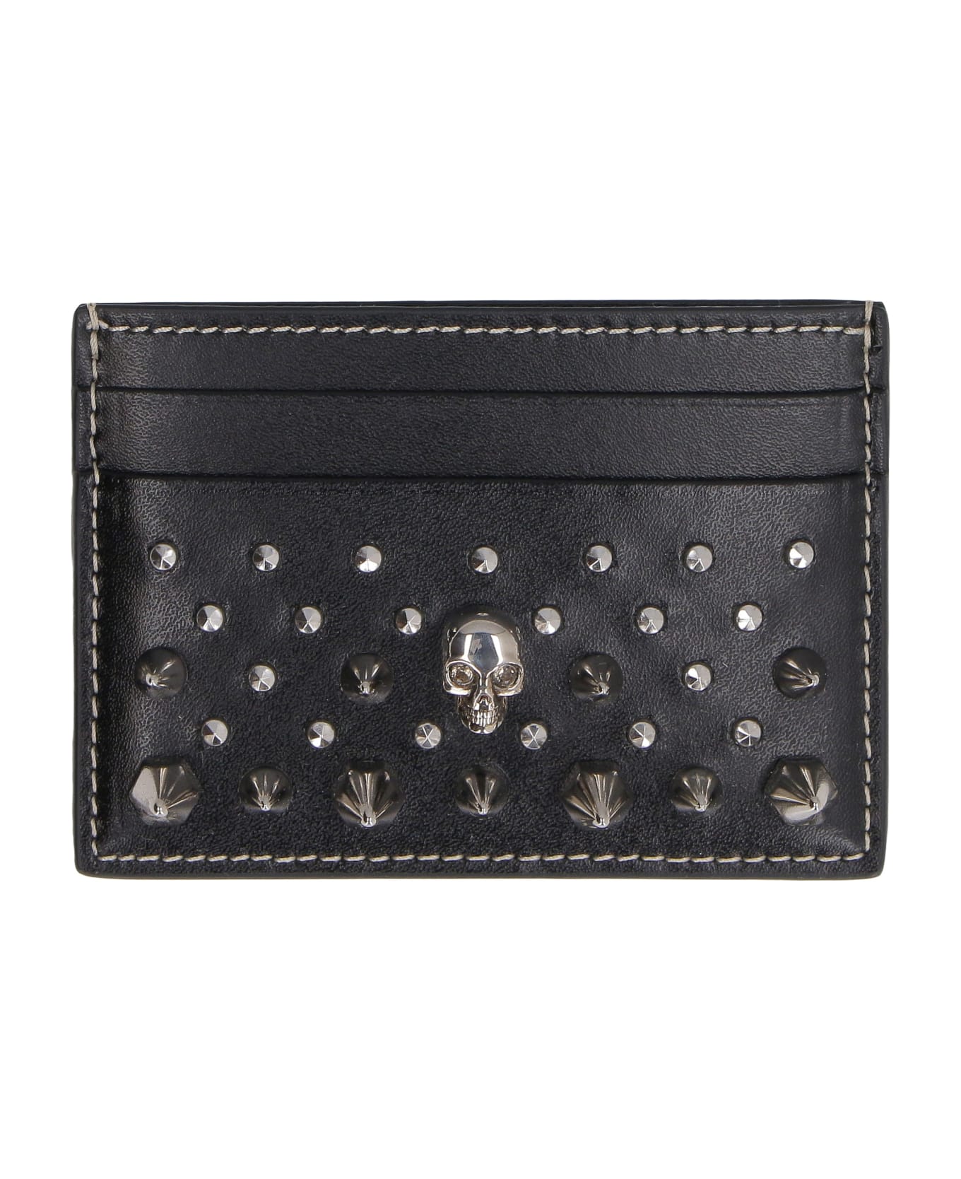 Alexander McQueen Skull Studded Leather Wallet - black 財布