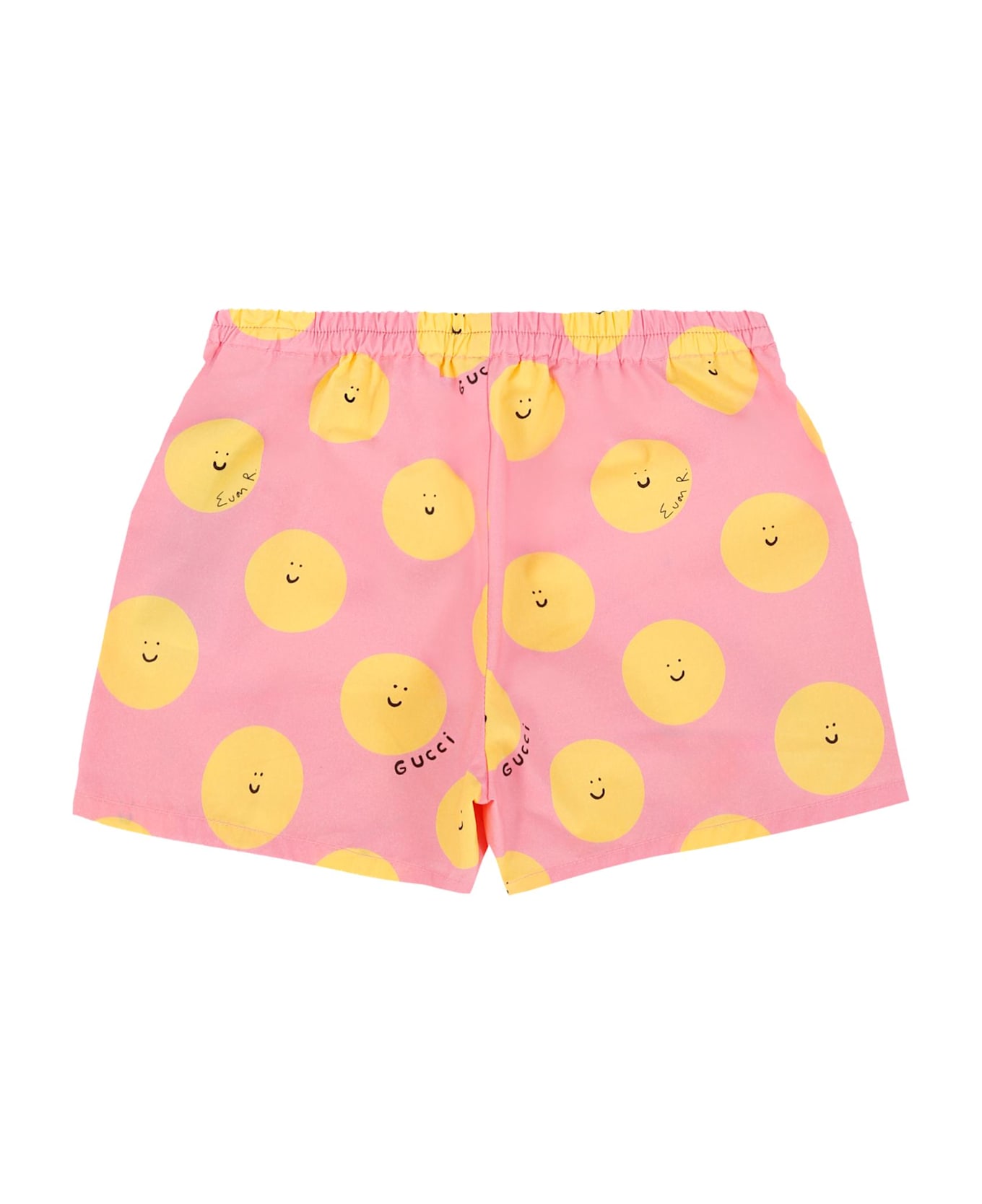 Gucci Pink Shorts For Baby Girl With Sun - Pink