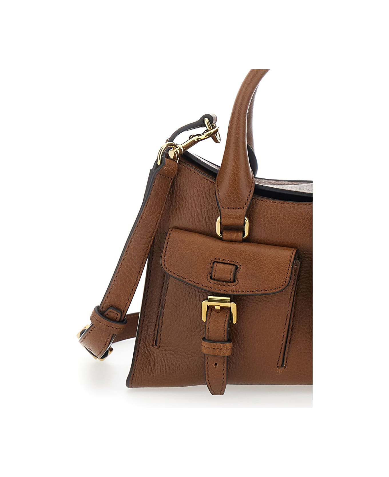 Mulberry 'roxanne' Brown Small Handbag With Adjustable And Removable Shoulder Strap And Two Front Pockets In Leather Woman - Brown