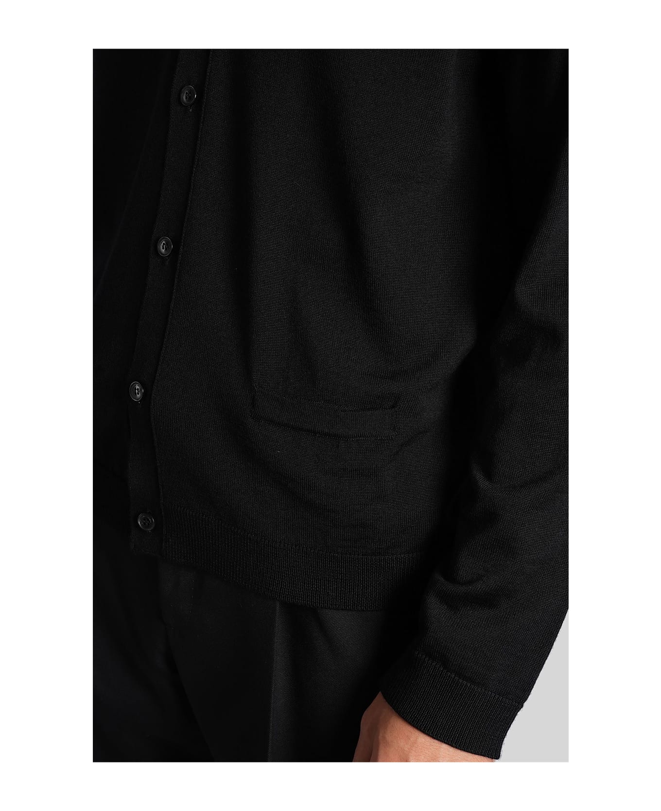 Roberto Collina Cardigan In Black Wool - black