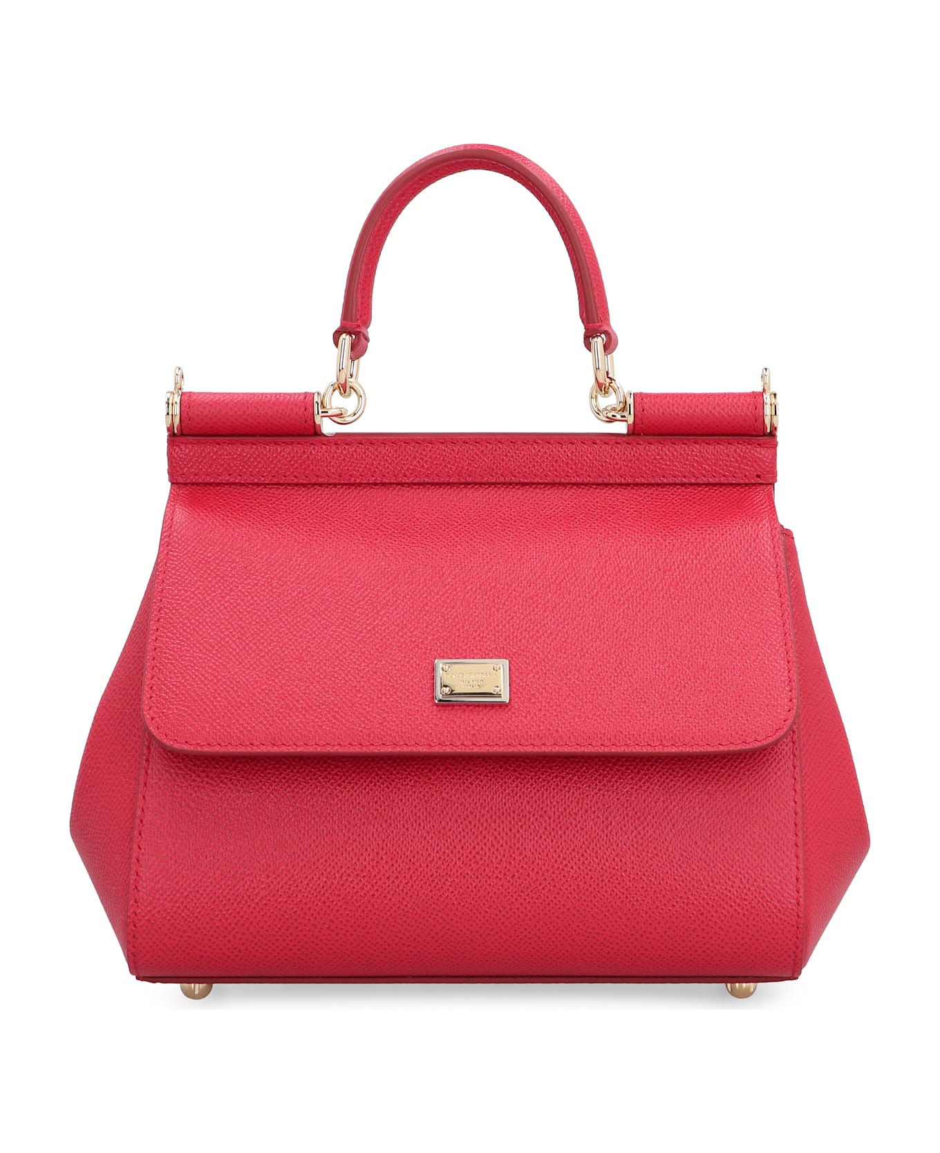 Dolce 
Gabbana Sicily Media Leather Handbag - red