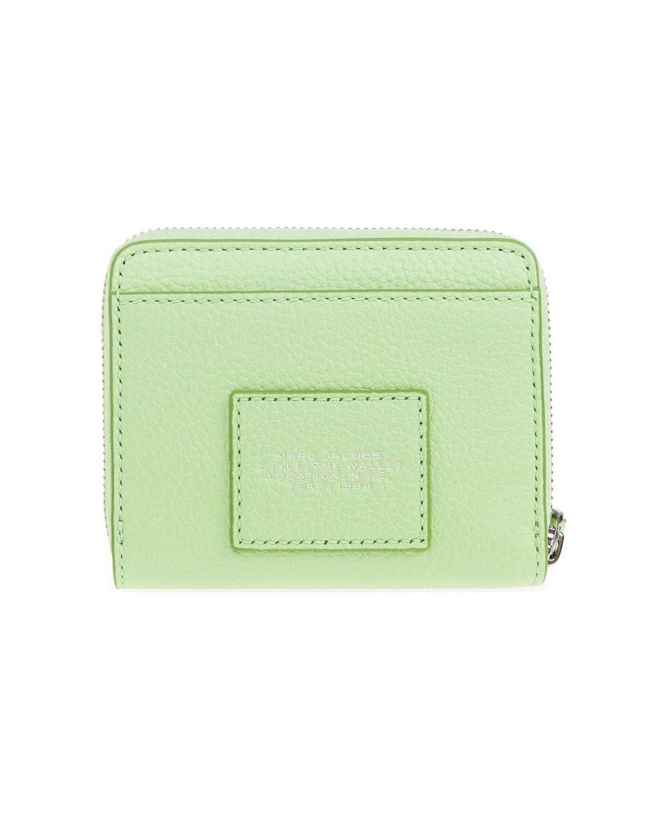 Marc Jacobs Logo Printed Zipped Mini Compact Wallet - GREEN