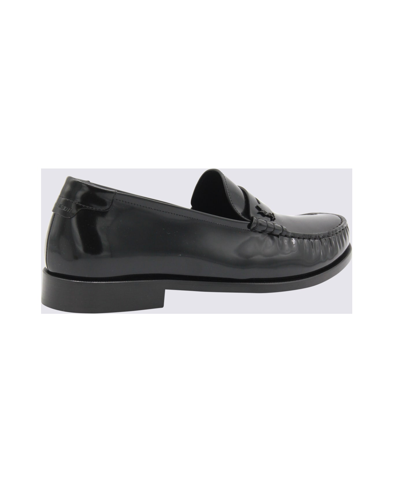 Saint Laurent Black Leather Loafers - Black