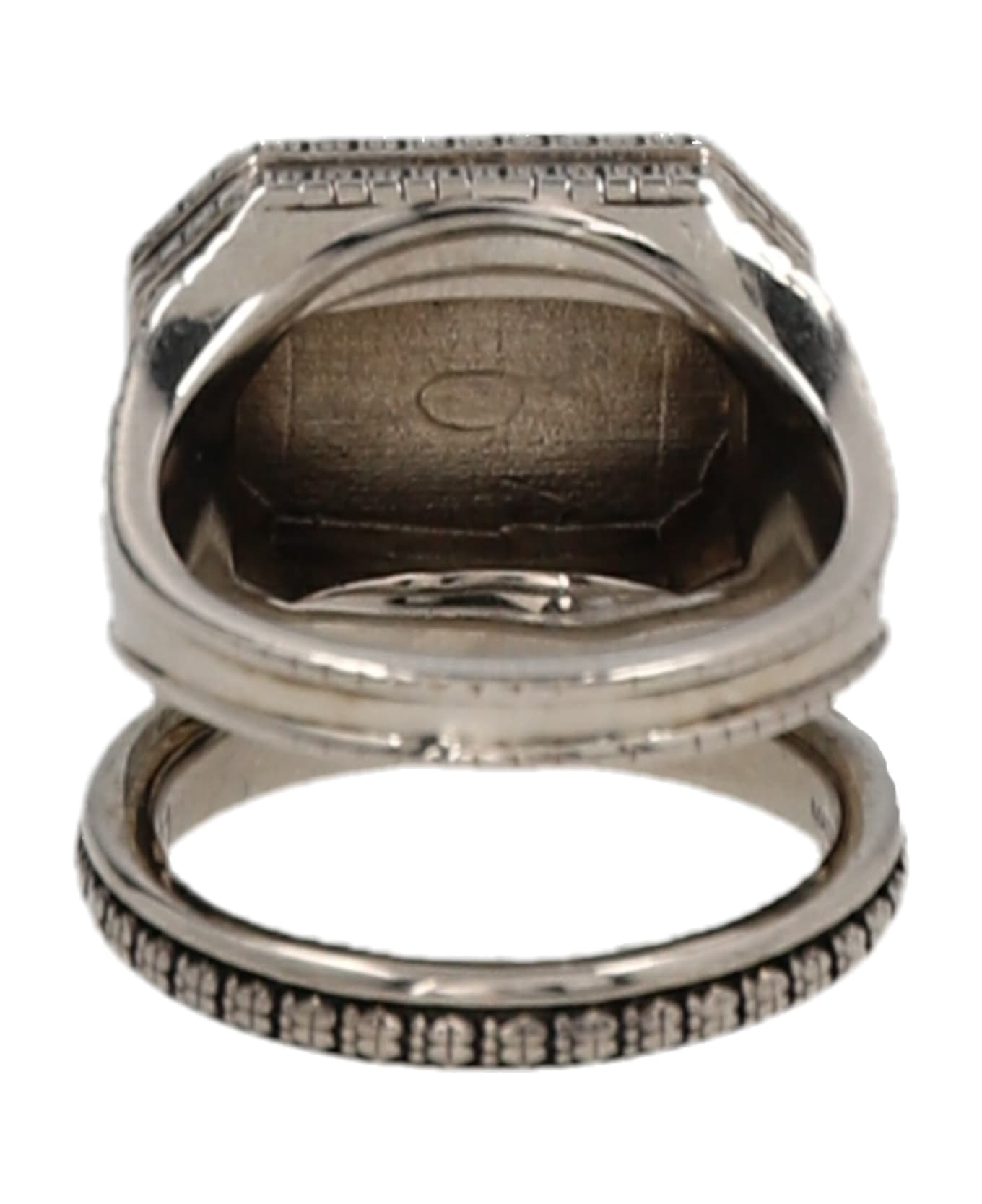 Alexander McQueen Logo Plate Ring - Silver