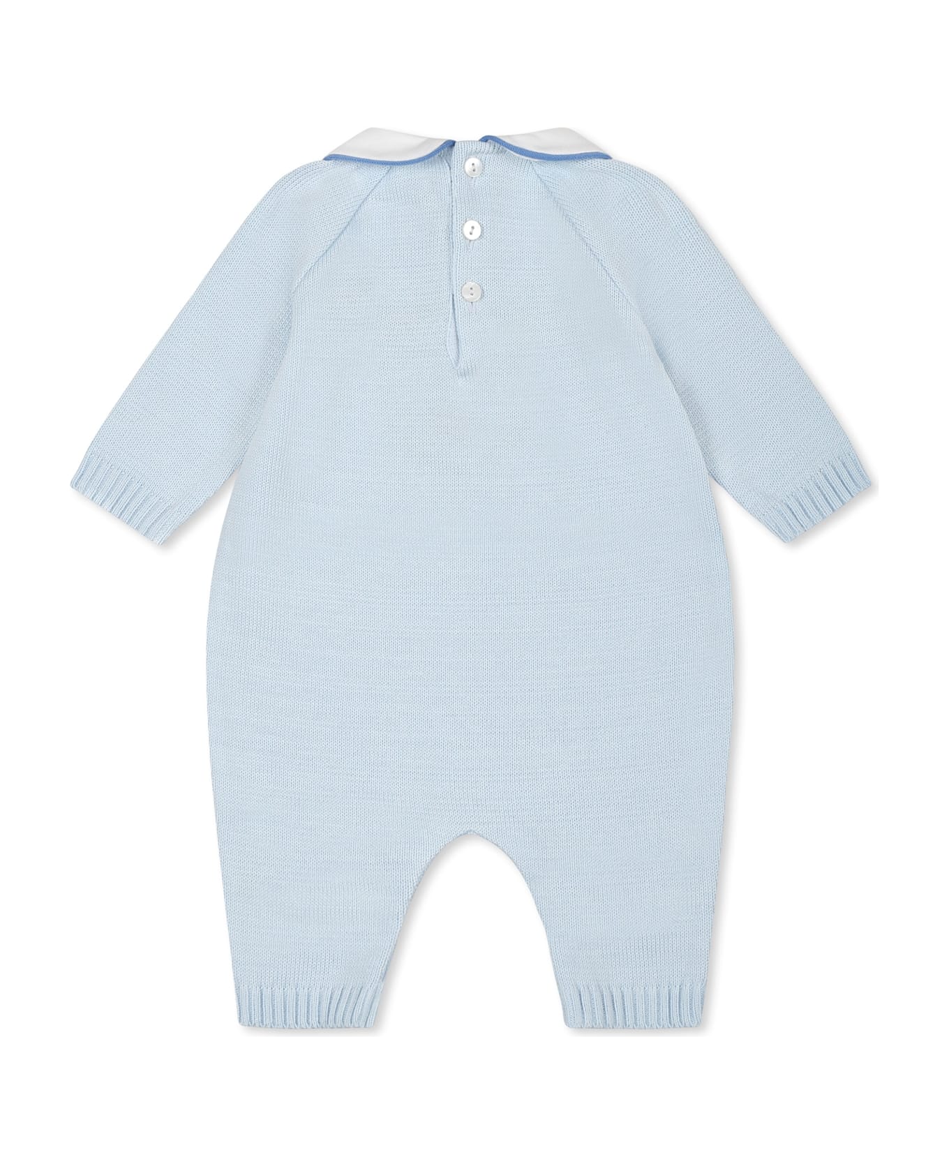Little Bear Light Blue Babygrow For Baby Boy With Bear - Light Blue