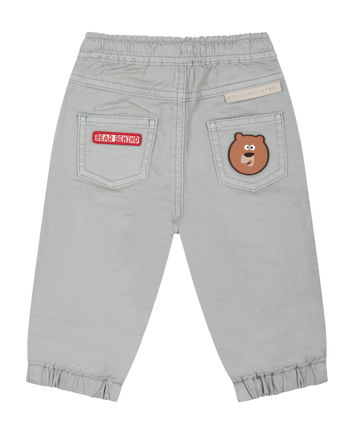 Stella McCartney Kids Green Trousers For Baby Boy With Bear - Green ボトムス