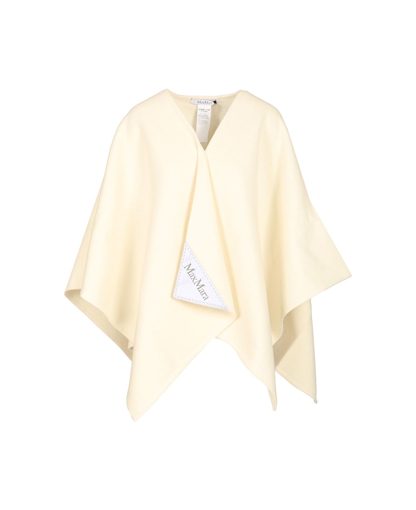 Max Mara Asymmetrical Poncho - White