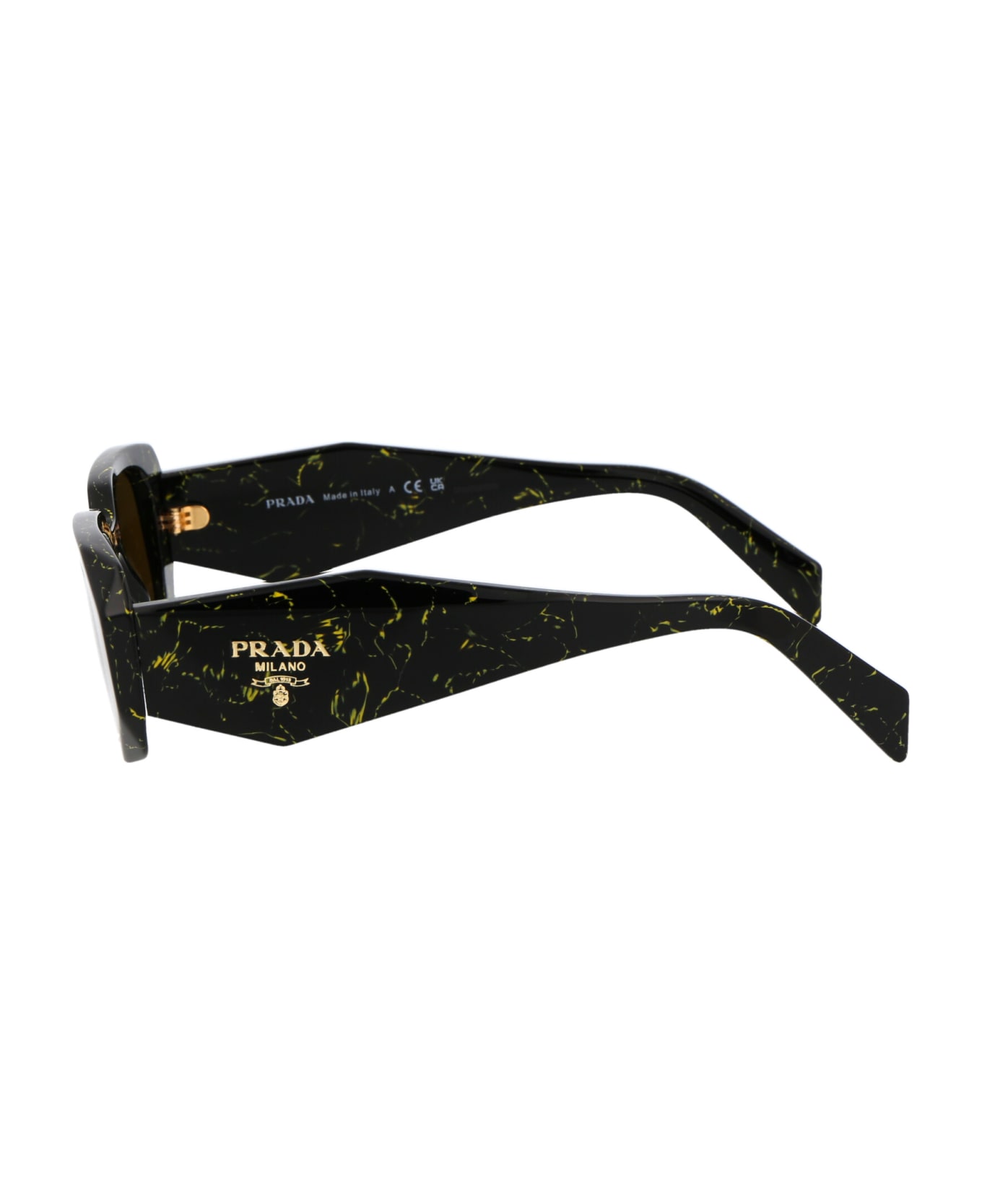 Prada Eyewear 0pr 17ws Sunglasses - 19D01T Black/Yellow Marble