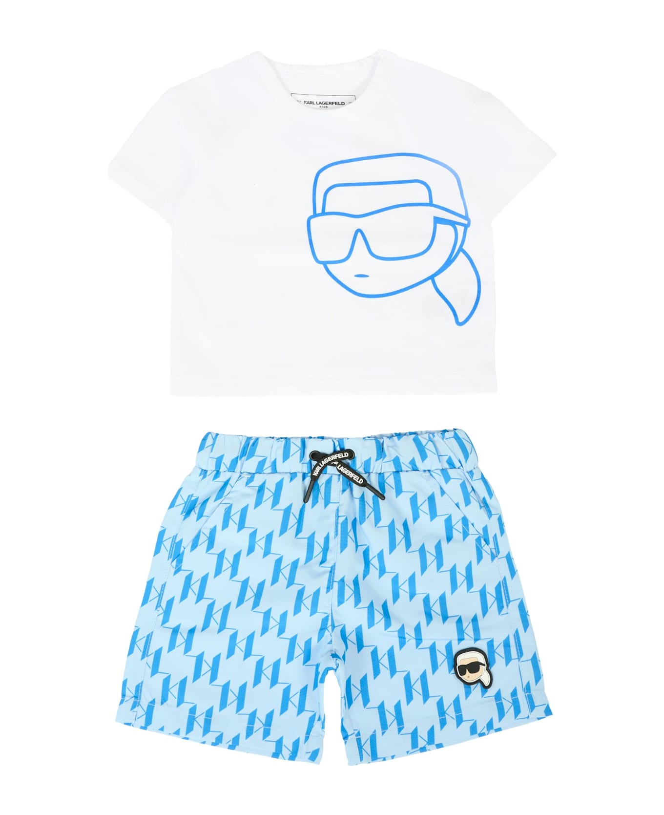 Karl Lagerfeld Kids Light Blue Suit For Baby Boy With Karl Lagerfeld - Multicolor