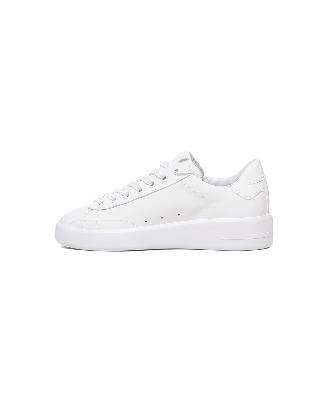 Golden Goose Pure New Sneakers In Leather With Contrasting Heel Tab - White