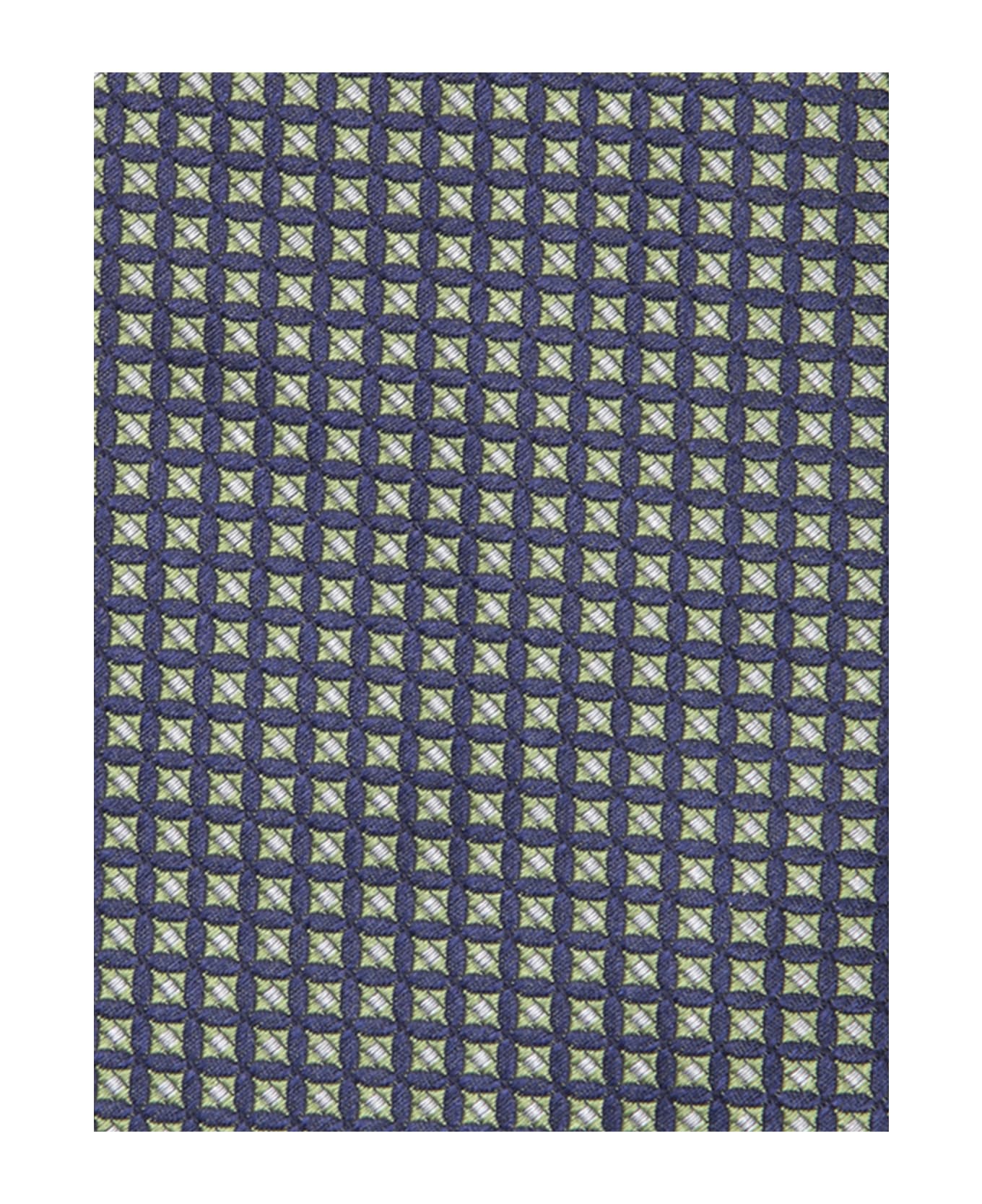 Canali Green Geometric 8cm Tie - Green