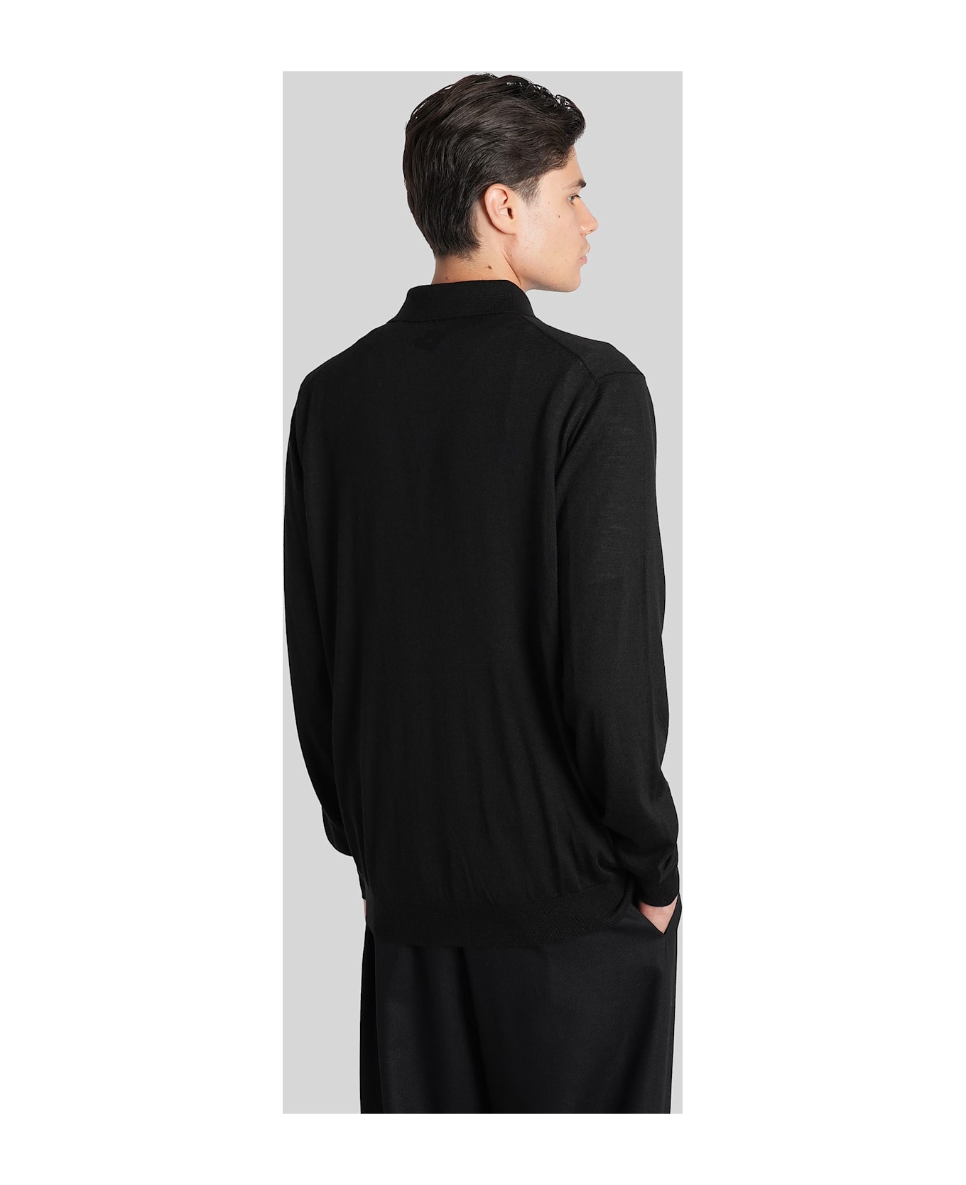 Lardini Polo In Black Wool - black