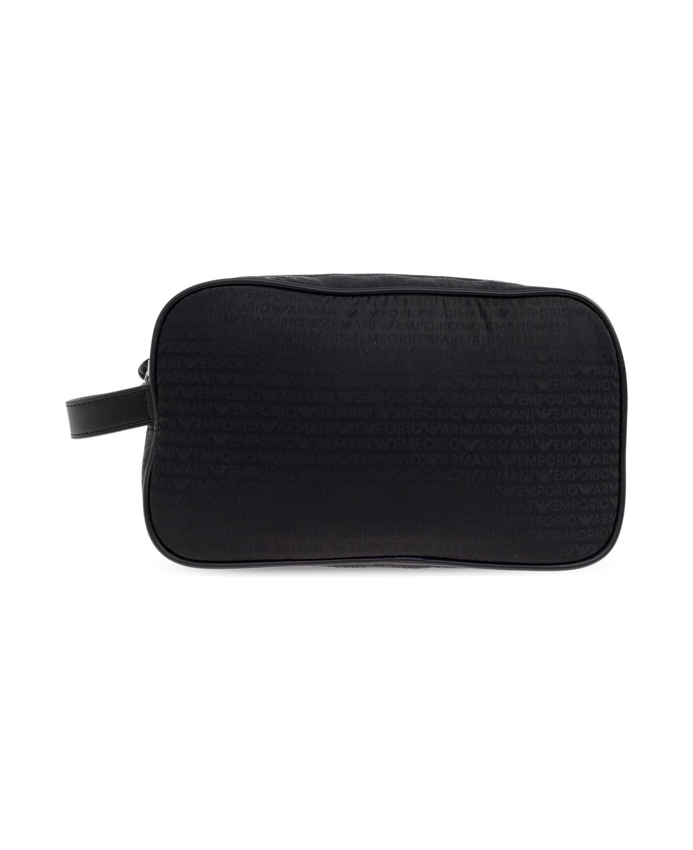 Emporio Armani Cosmetic Bag With Logo - Black