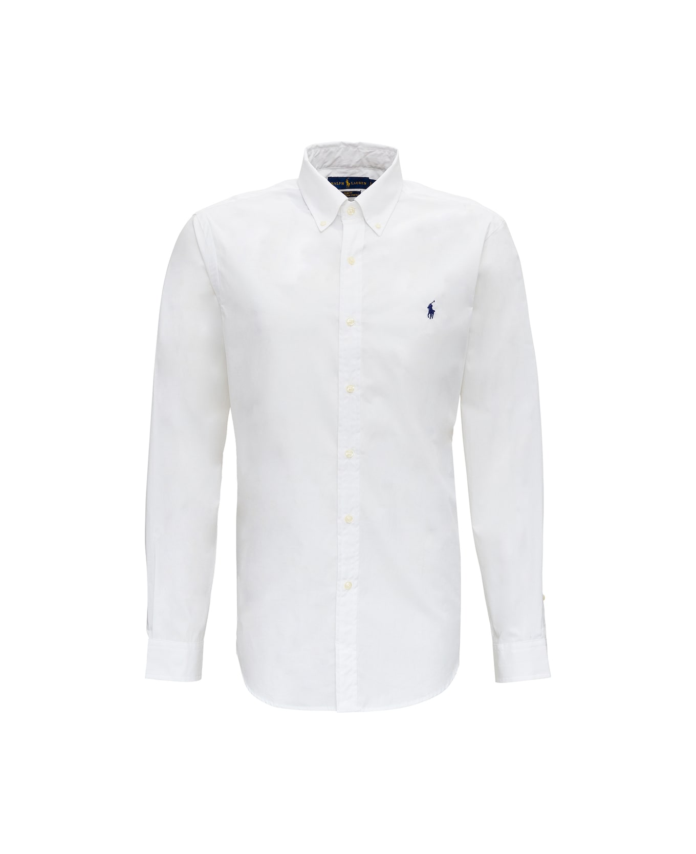 Polo Ralph Lauren White Classic Collar Shirt In Cotton Poplin Man Polo Ralph Lauren - White